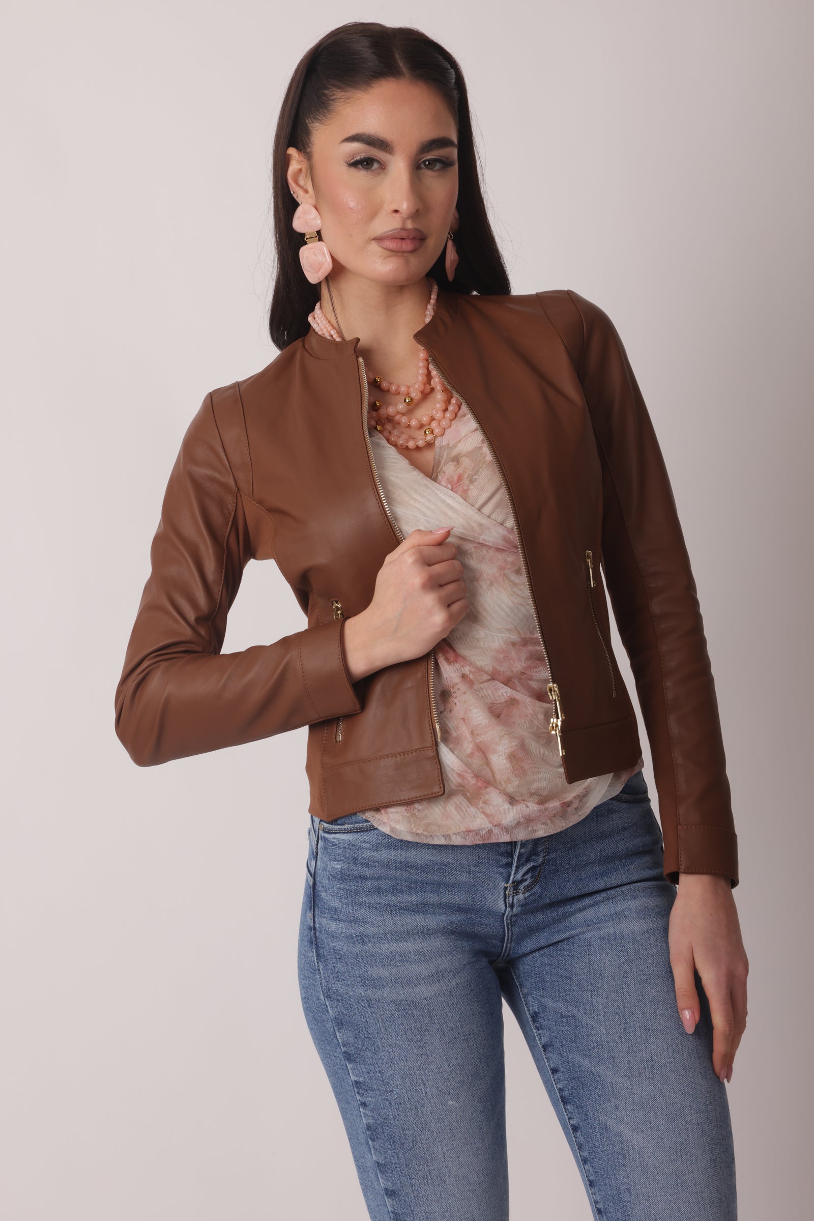 Giubbino In Pelle Cuoio