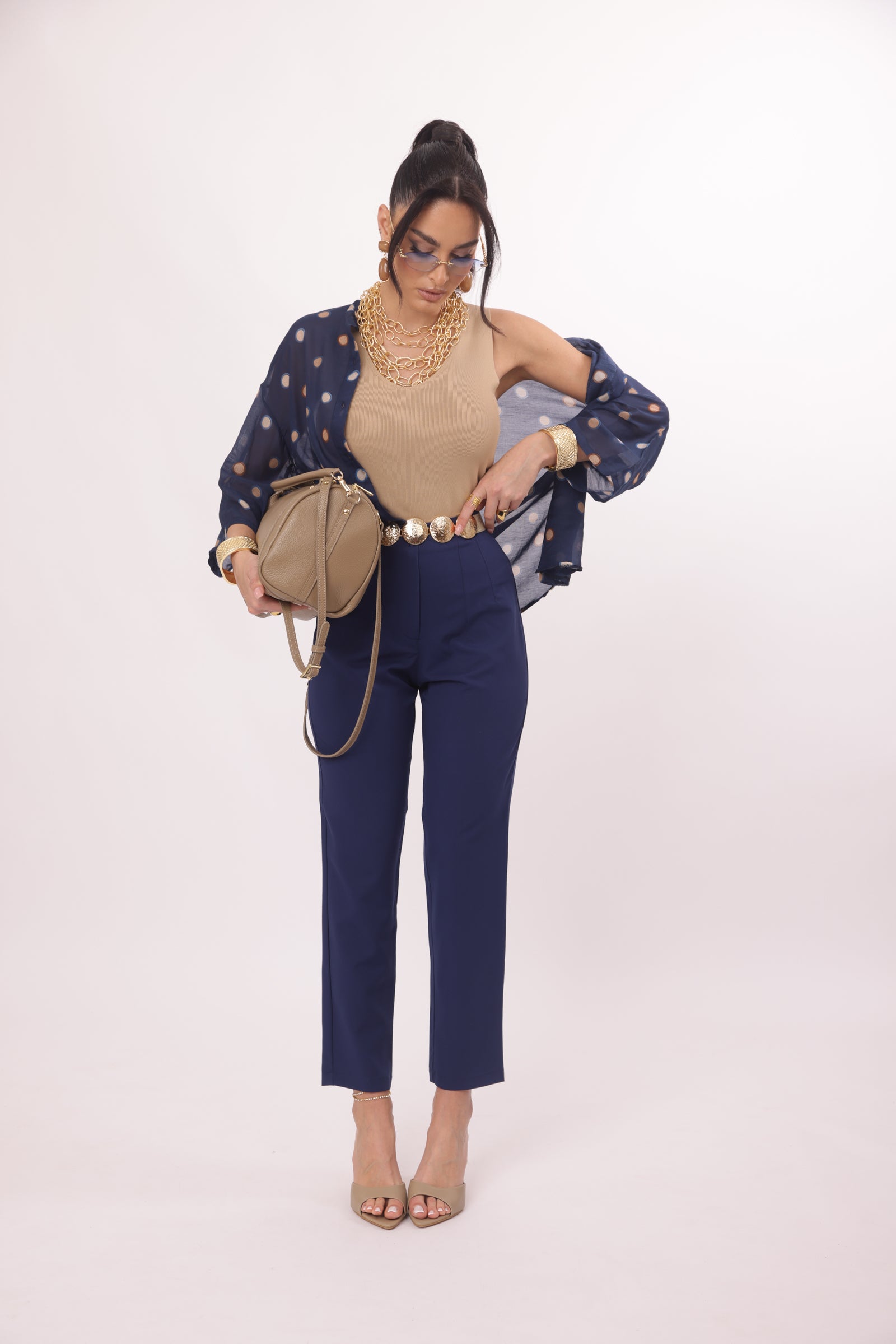 Pantalone Office Capri Blu