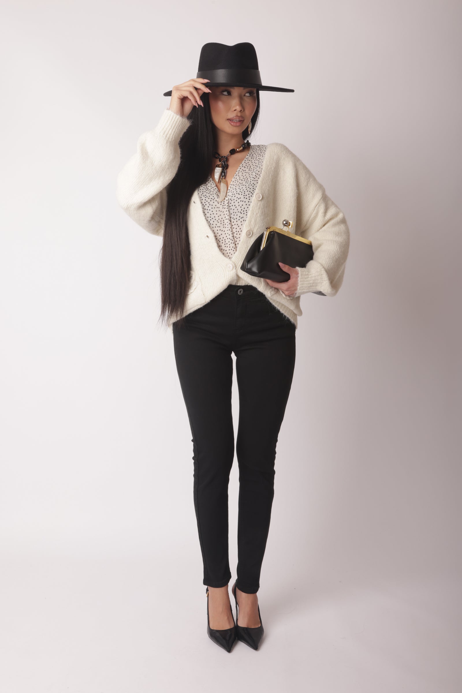 Pantalone Skinny Colorato Nero