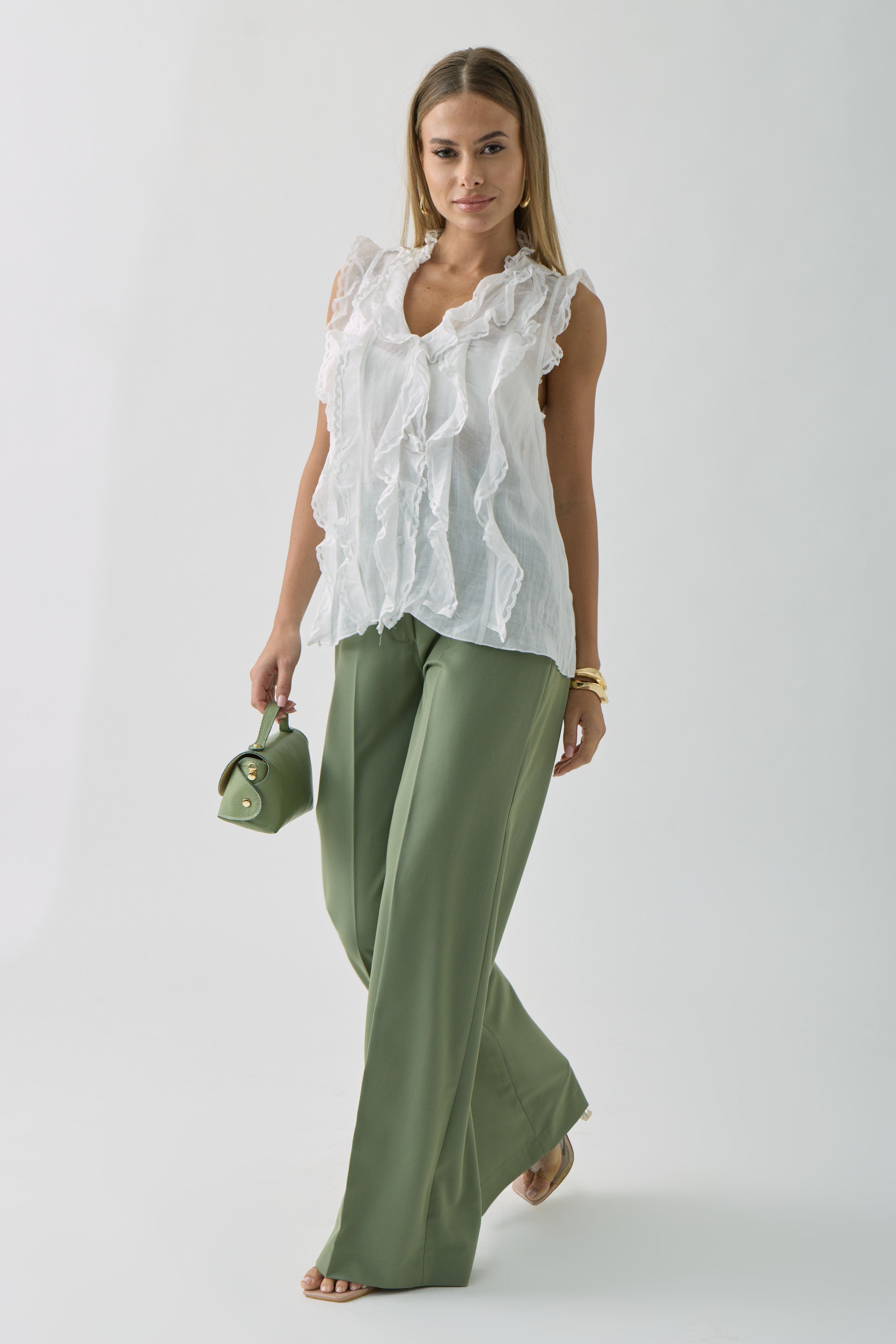 Pantalone Office Verde Salvia