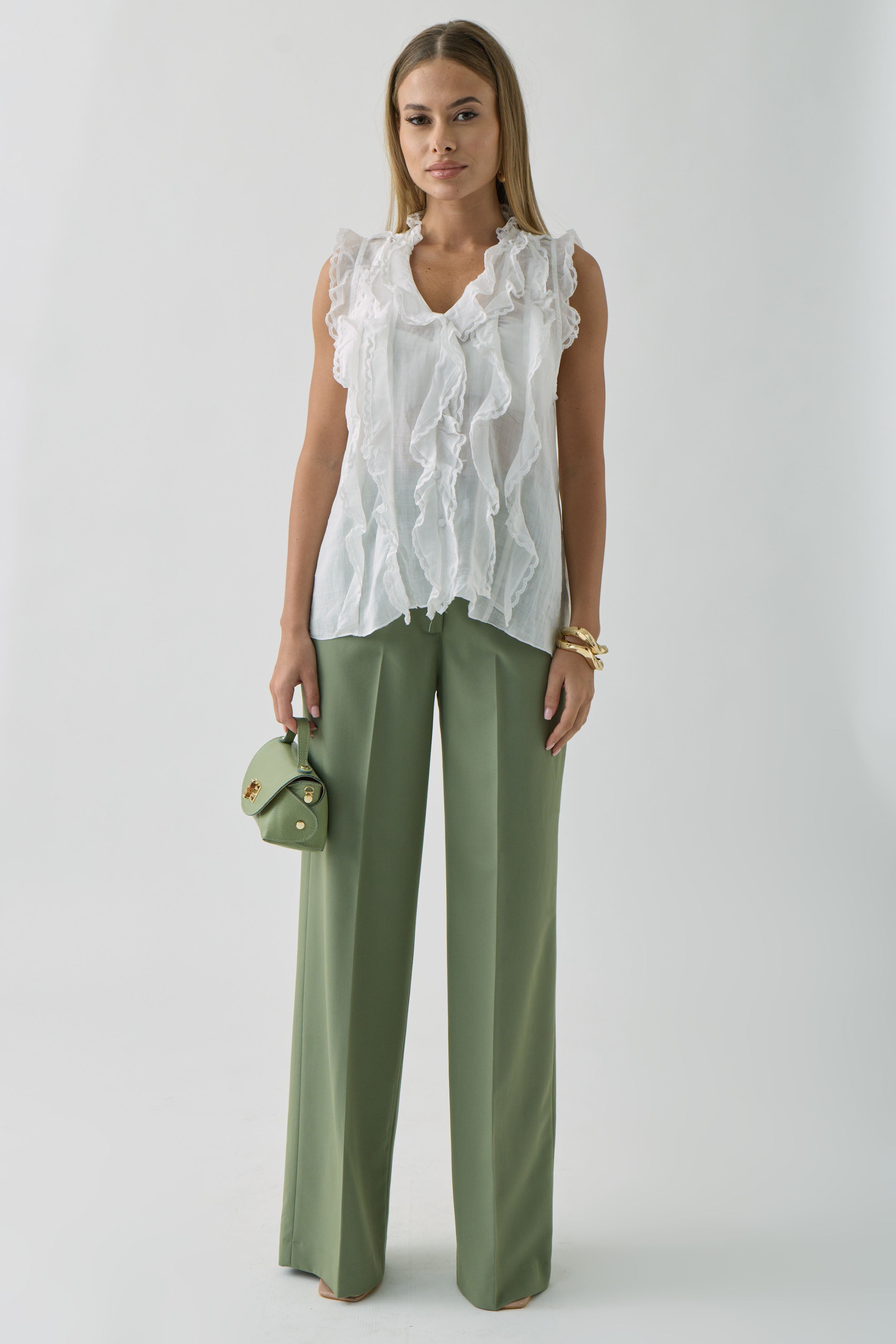 Pantalone Office Verde Salvia
