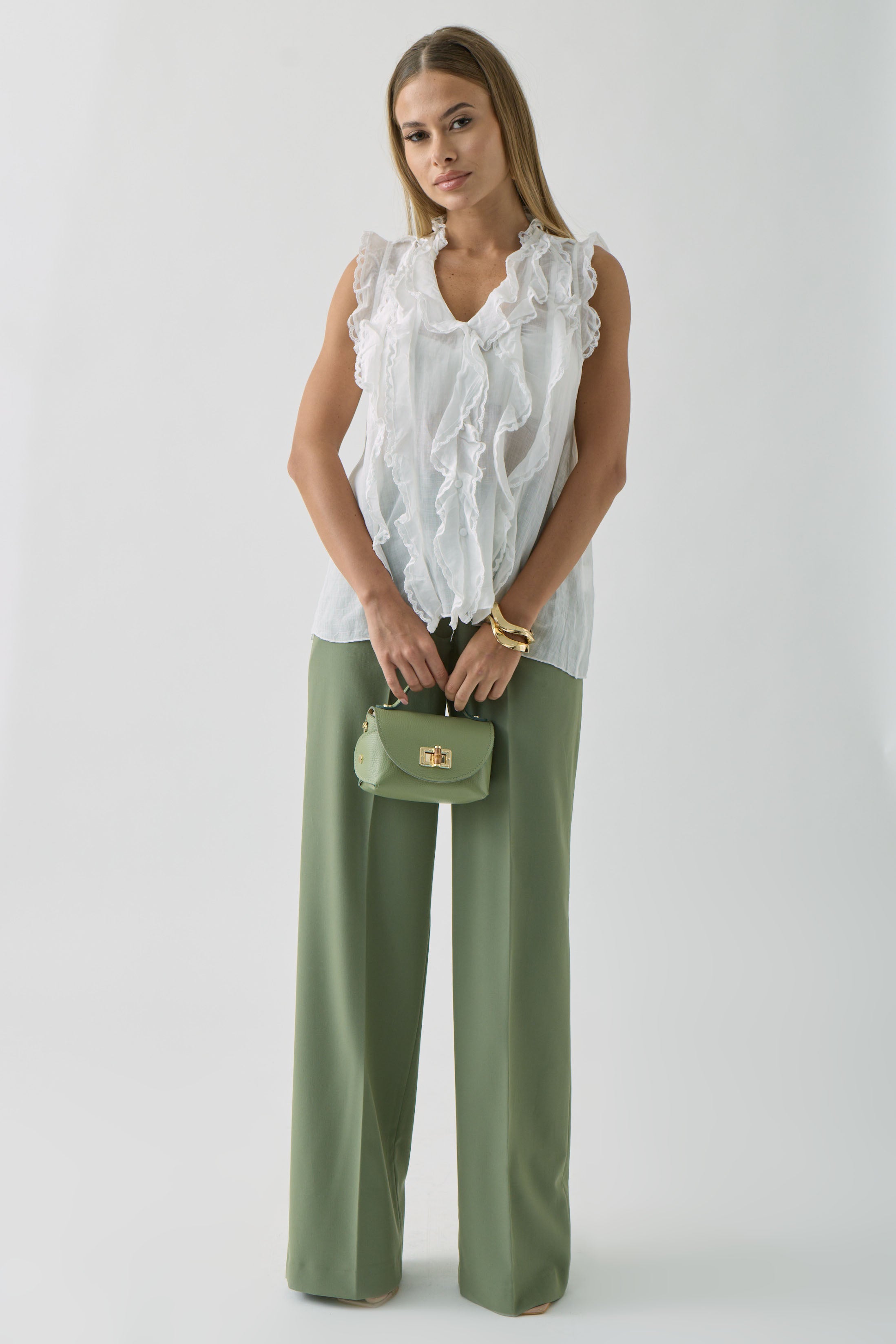 Pantalone Office Verde Salvia
