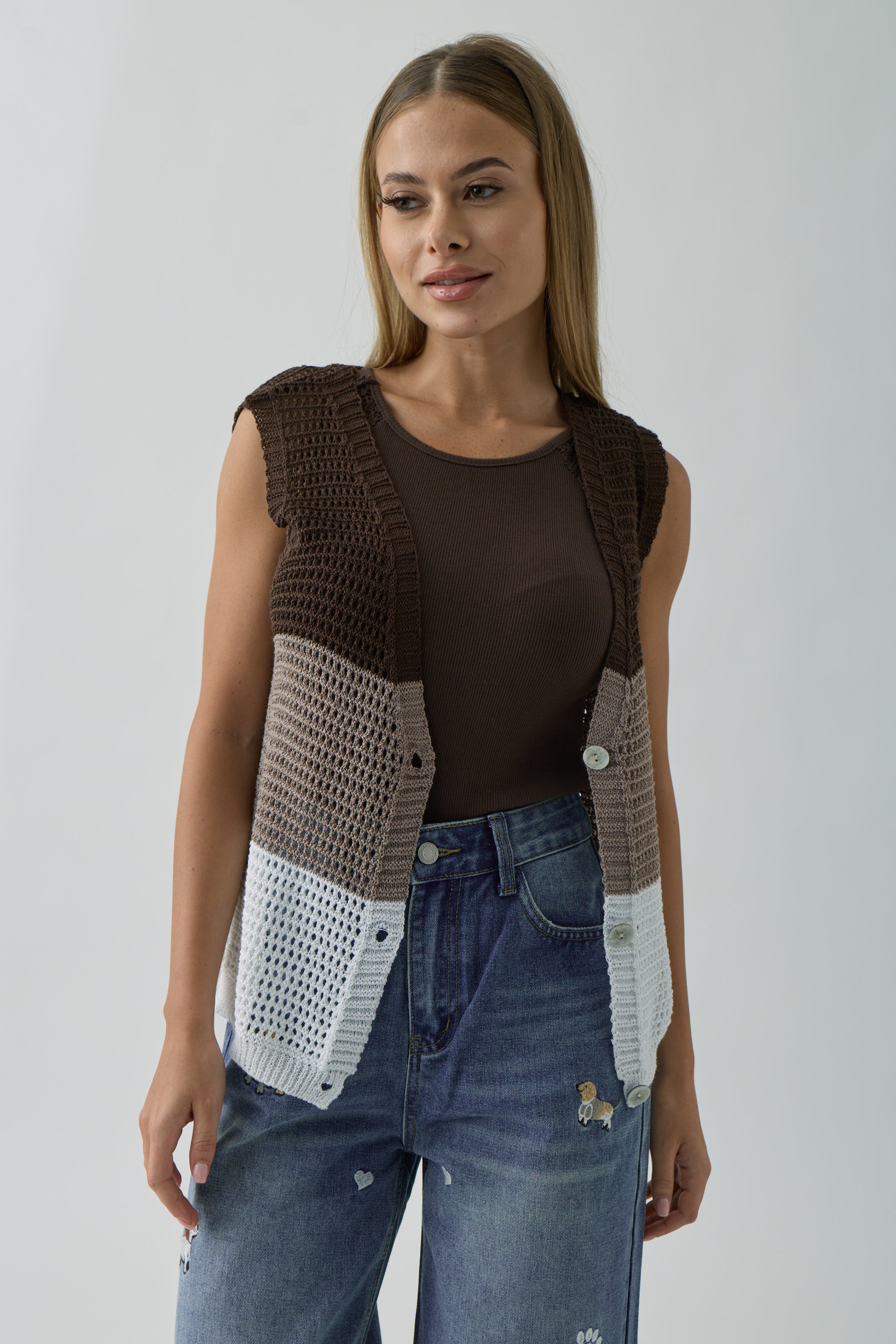 Gilet Con Bottoni Testa Di Moro