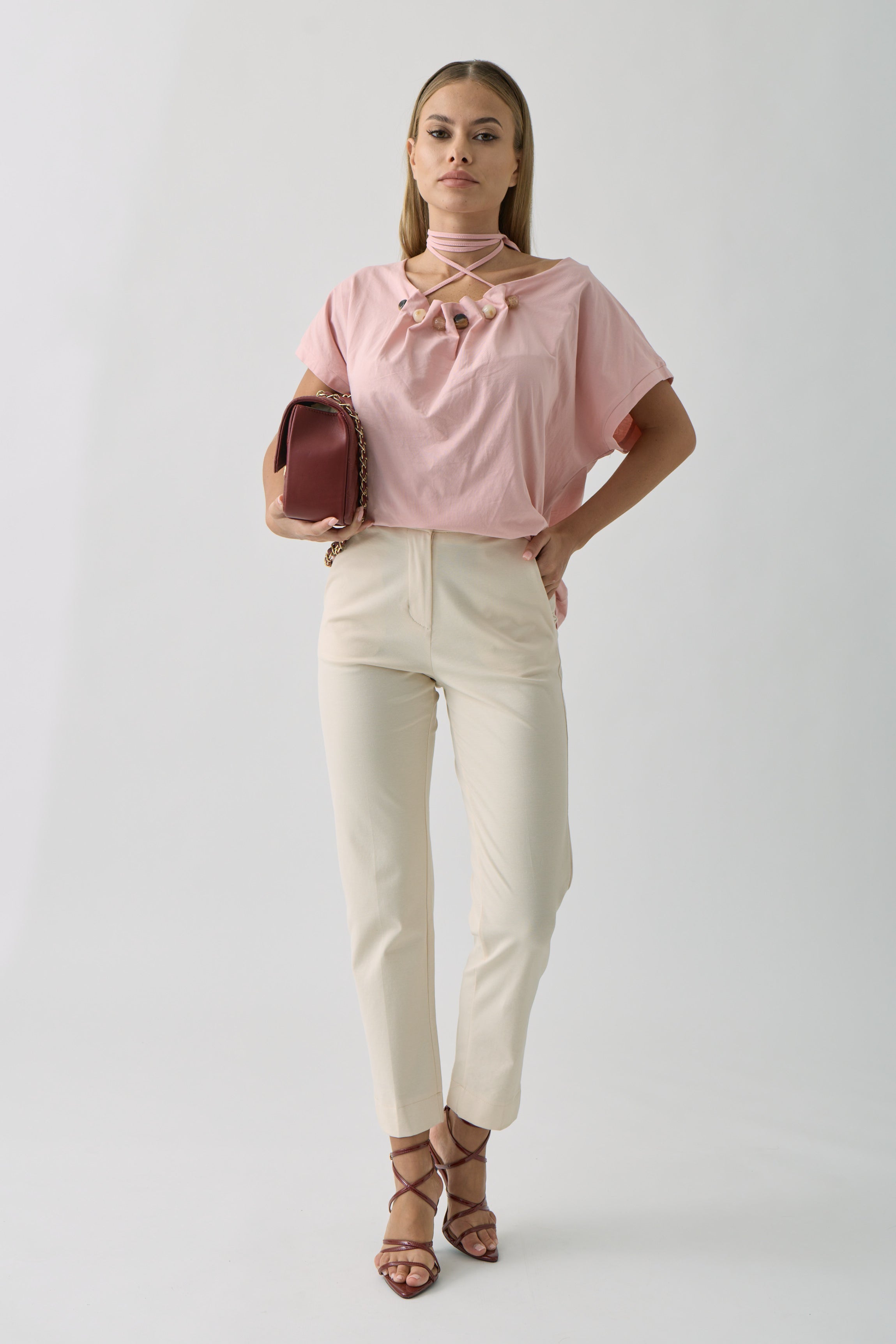 Pantalone Punto Milano Capri Classic Gesso