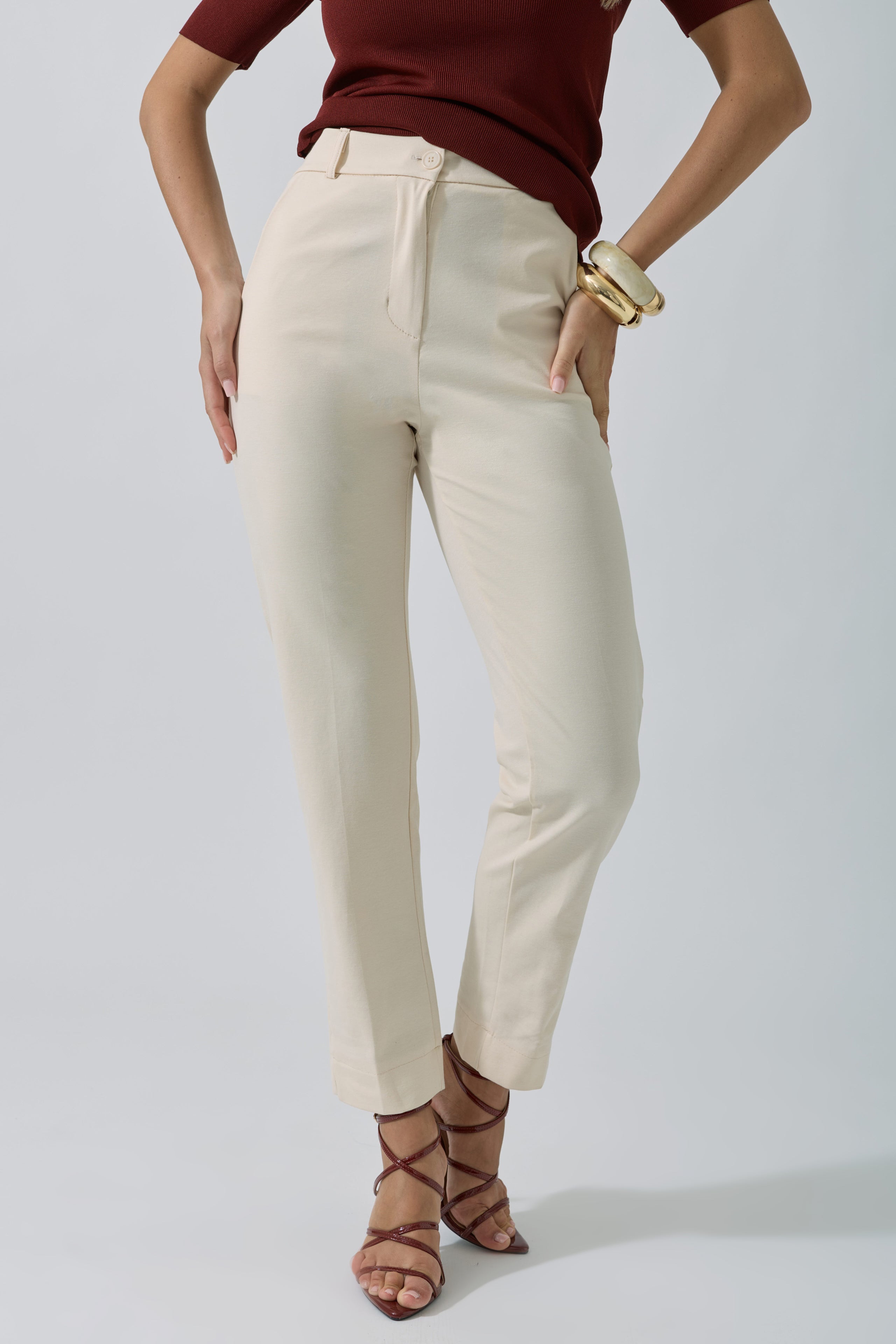 Pantalone Punto Milano Capri Classic Gesso