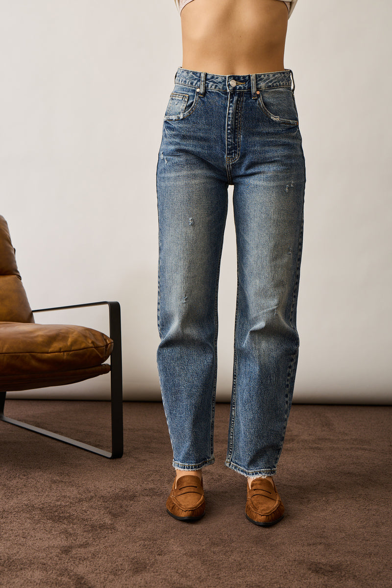 Jeans Carrot Strappi Denim