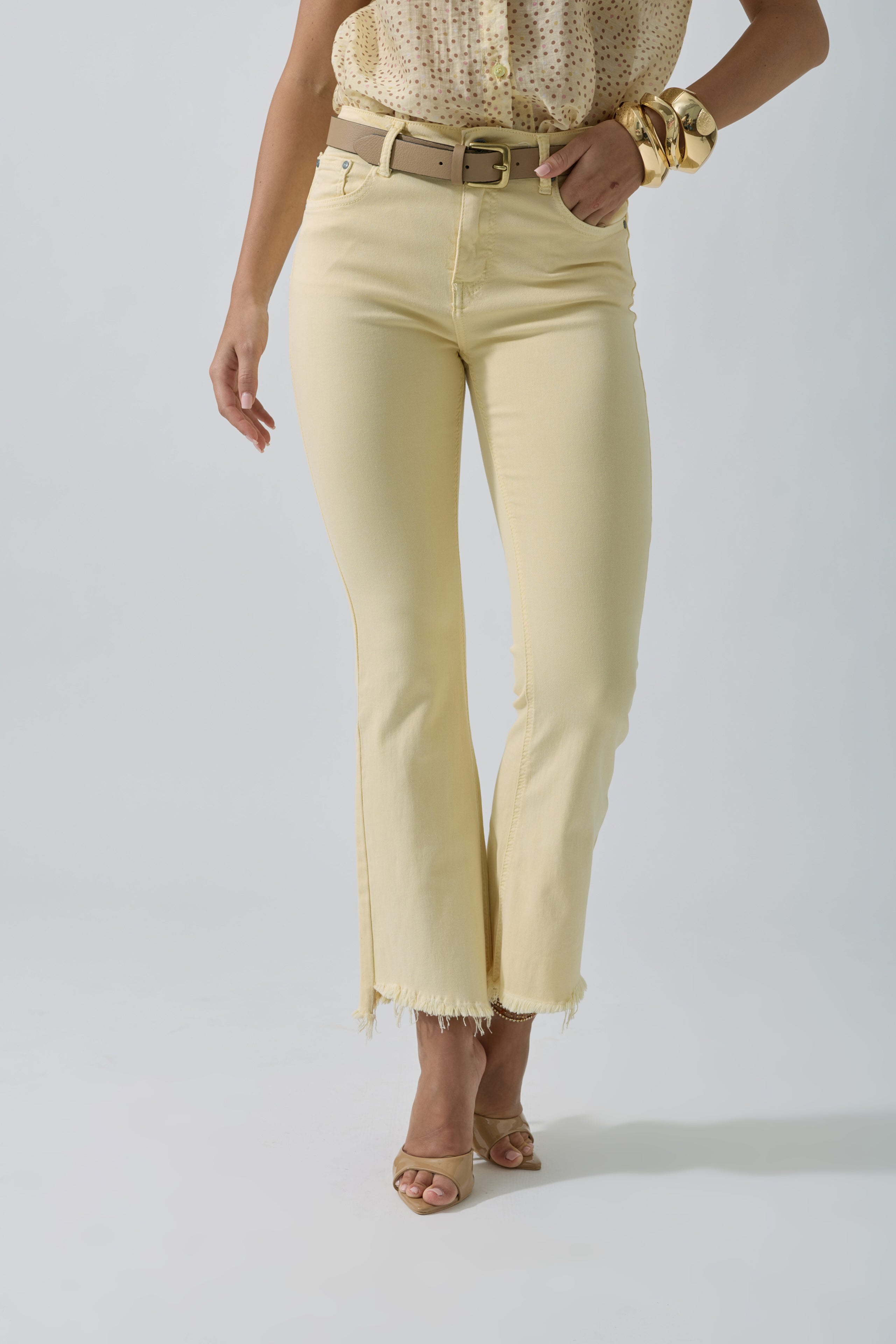 Pantalone Zampetta Sfrangiato Giallo