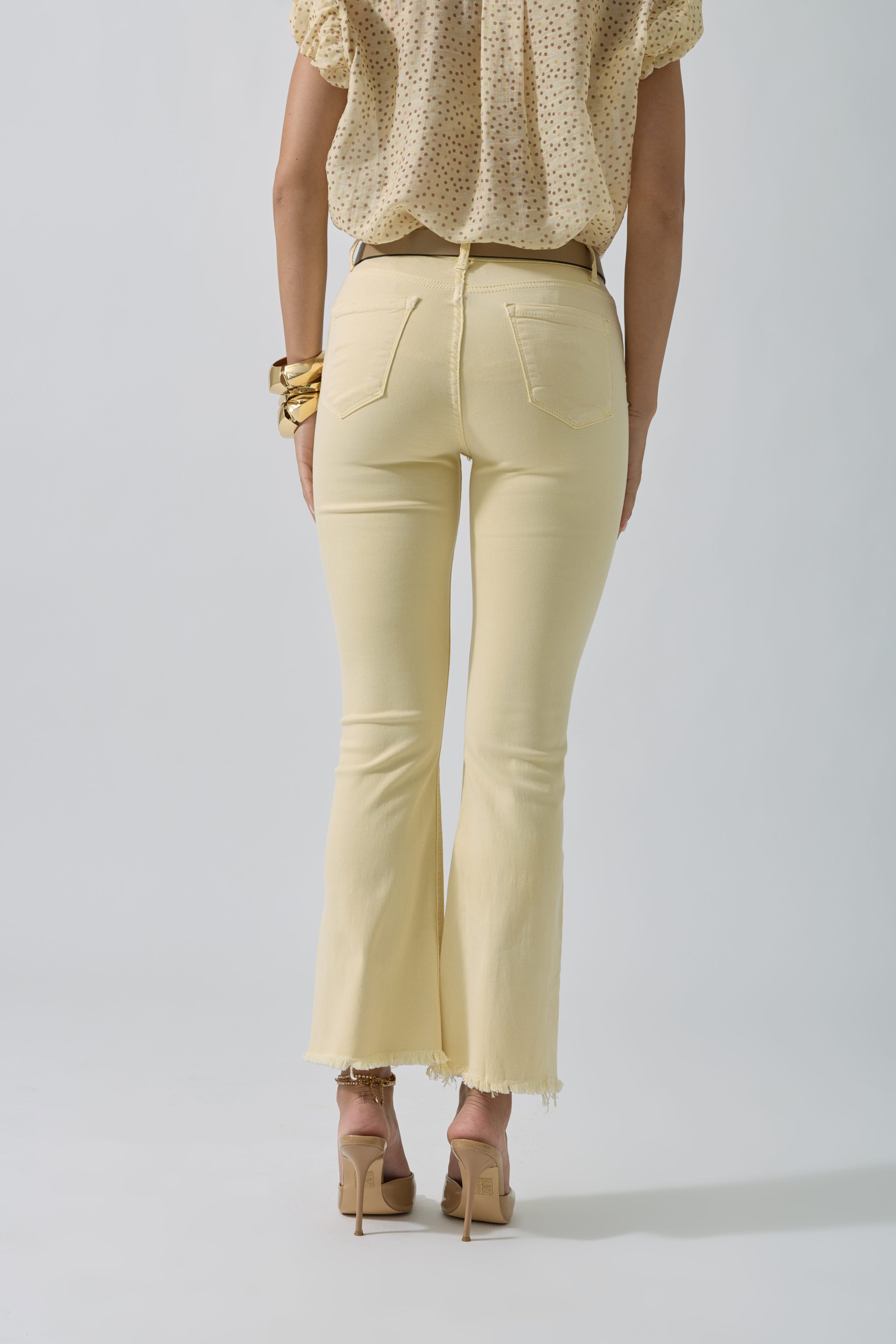 Pantalone Zampetta Sfrangiato Giallo