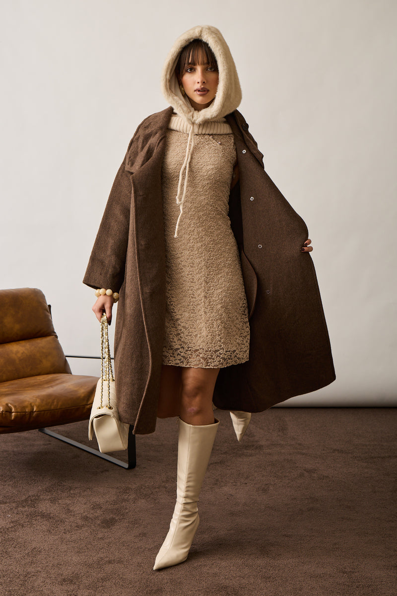 Cappotto Lungo Doppiopetto Loren Testa Di Moro