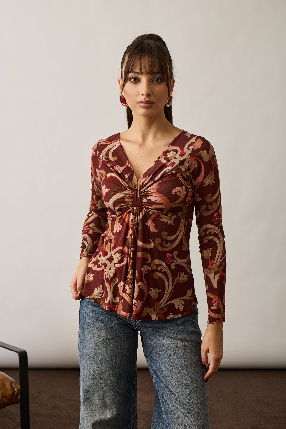 Maglia Nodo Fantasia Baroque Borgogna
