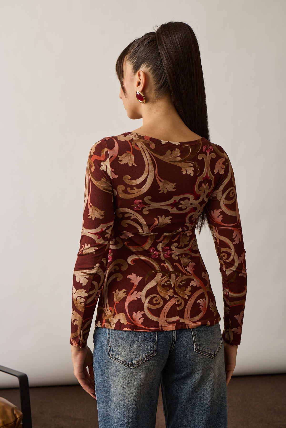 Maglia Nodo Fantasia Baroque Borgogna