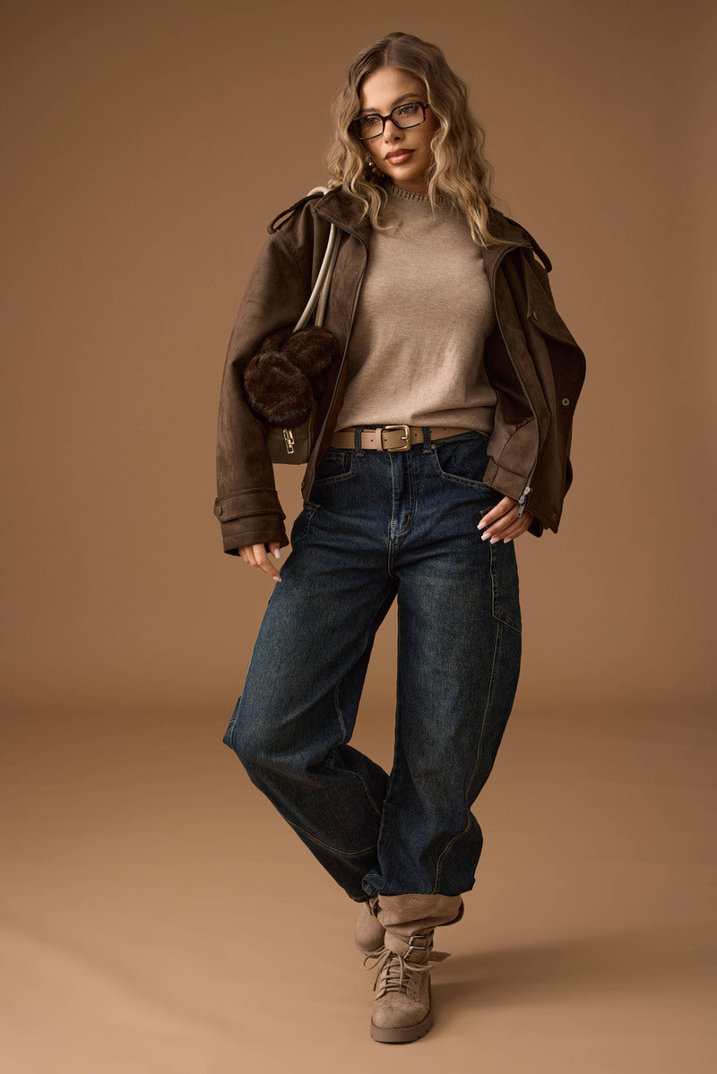 Jeans Con Tasconi Cargo Ballon Denim