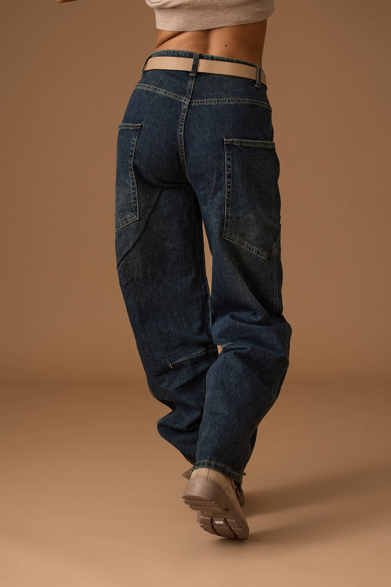Jeans Con Tasconi Cargo Ballon Denim