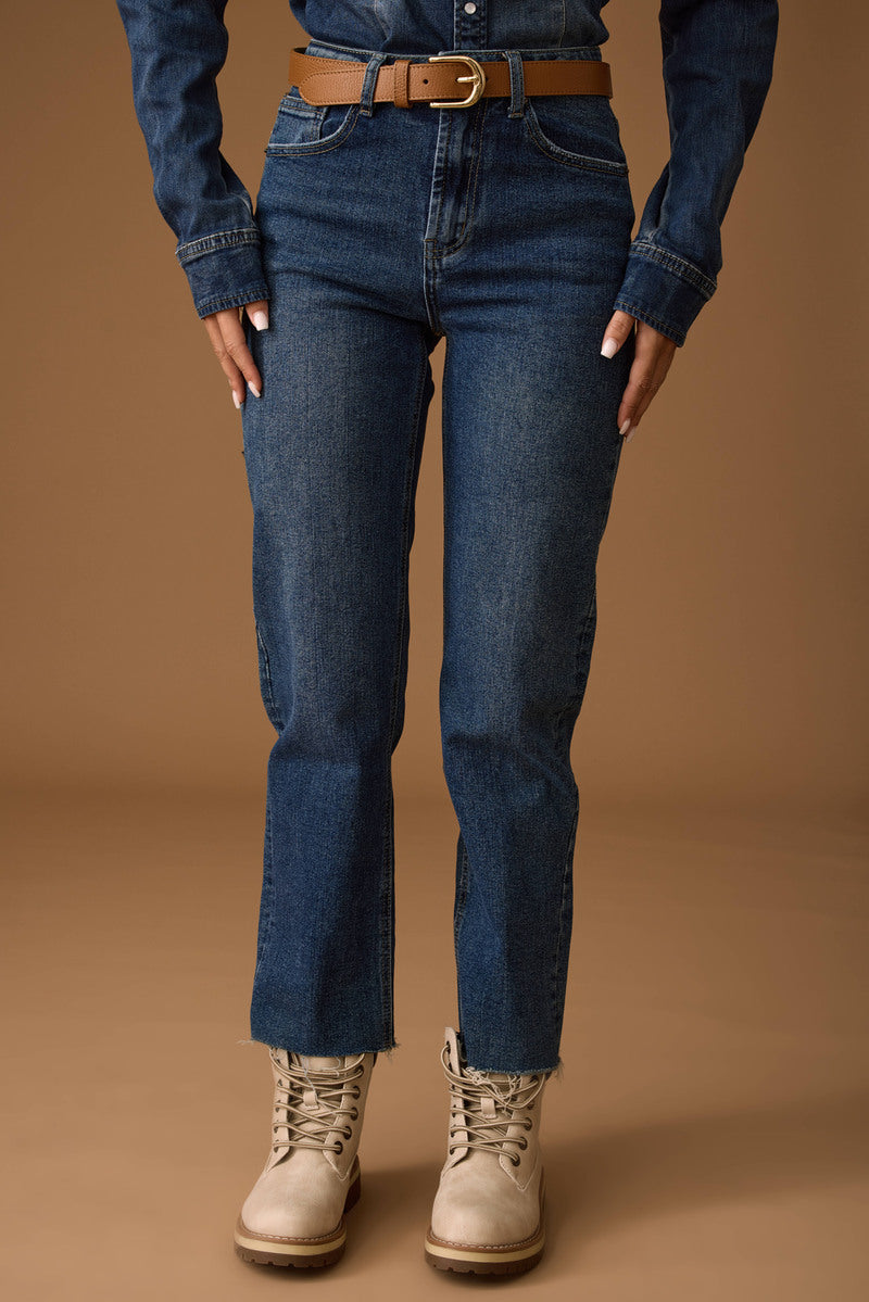 Jeans Dritto Taglio Vivo Denim