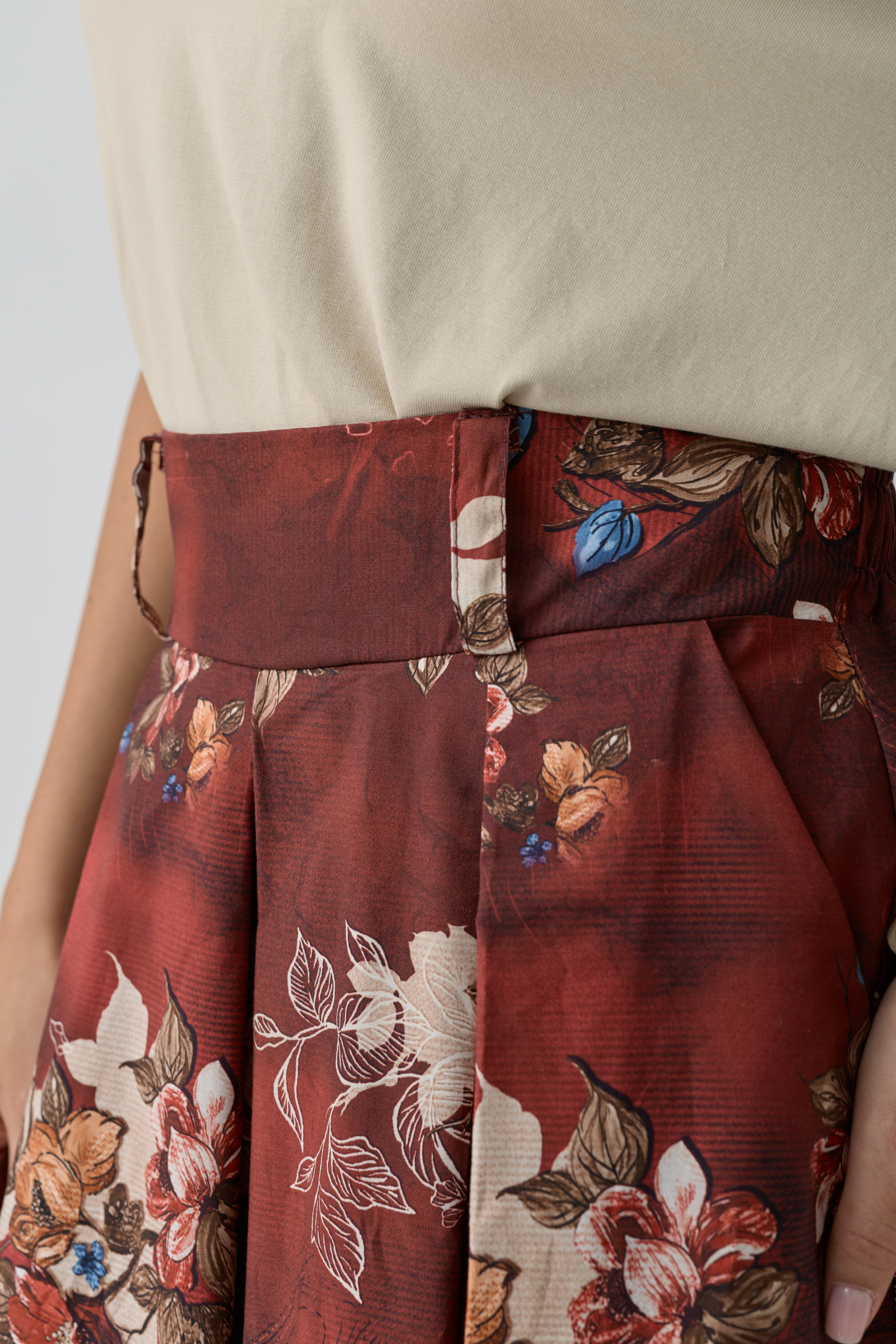 Gonna Fiori Bordeaux
