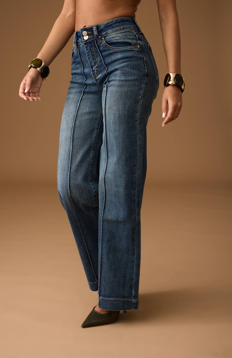 Jeans Dritto Wide Leg Denim
