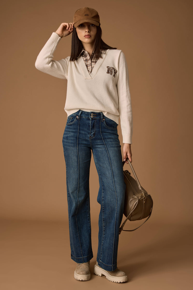 Jeans Dritto Wide Leg Denim