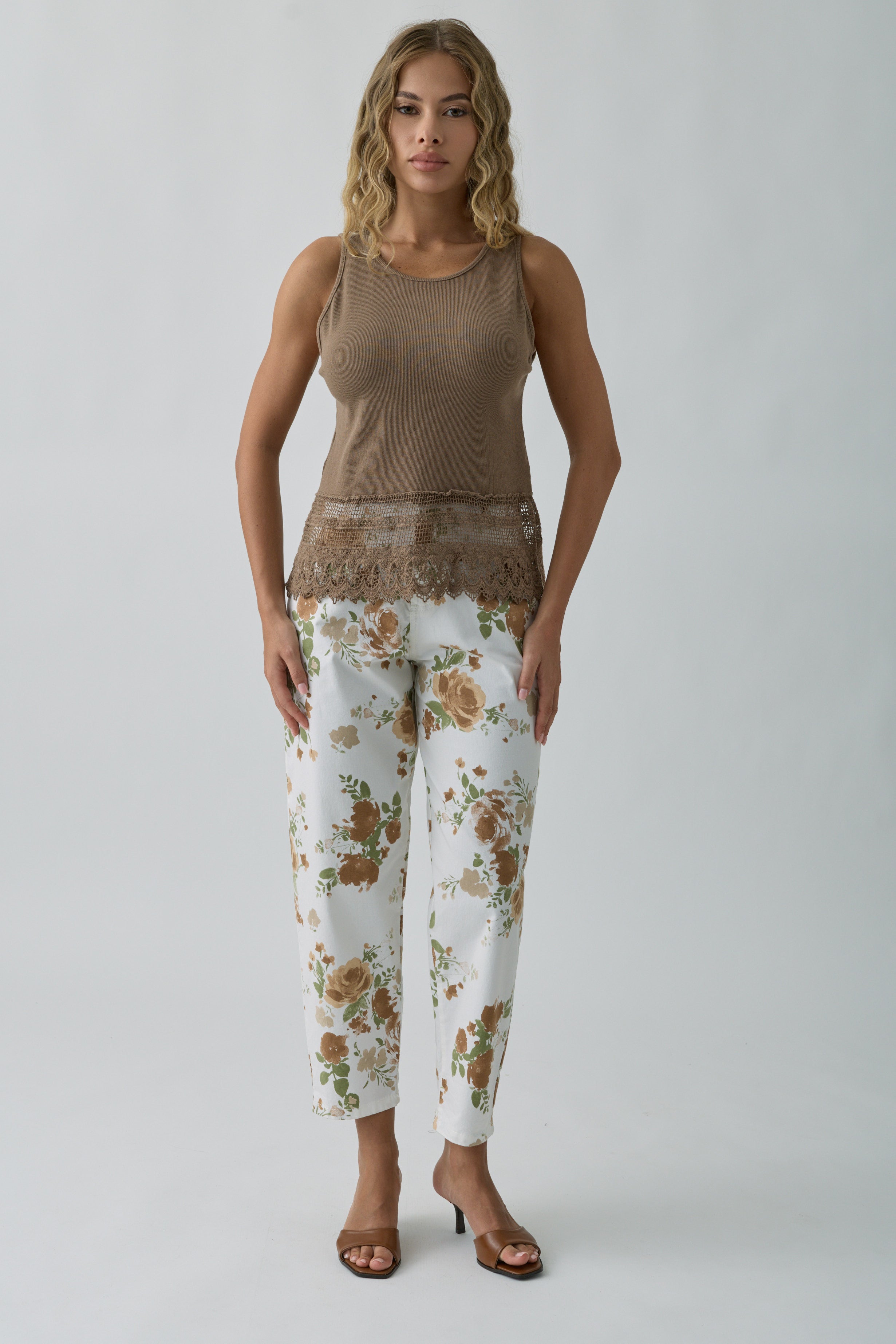 Pantalone Fiori Panna