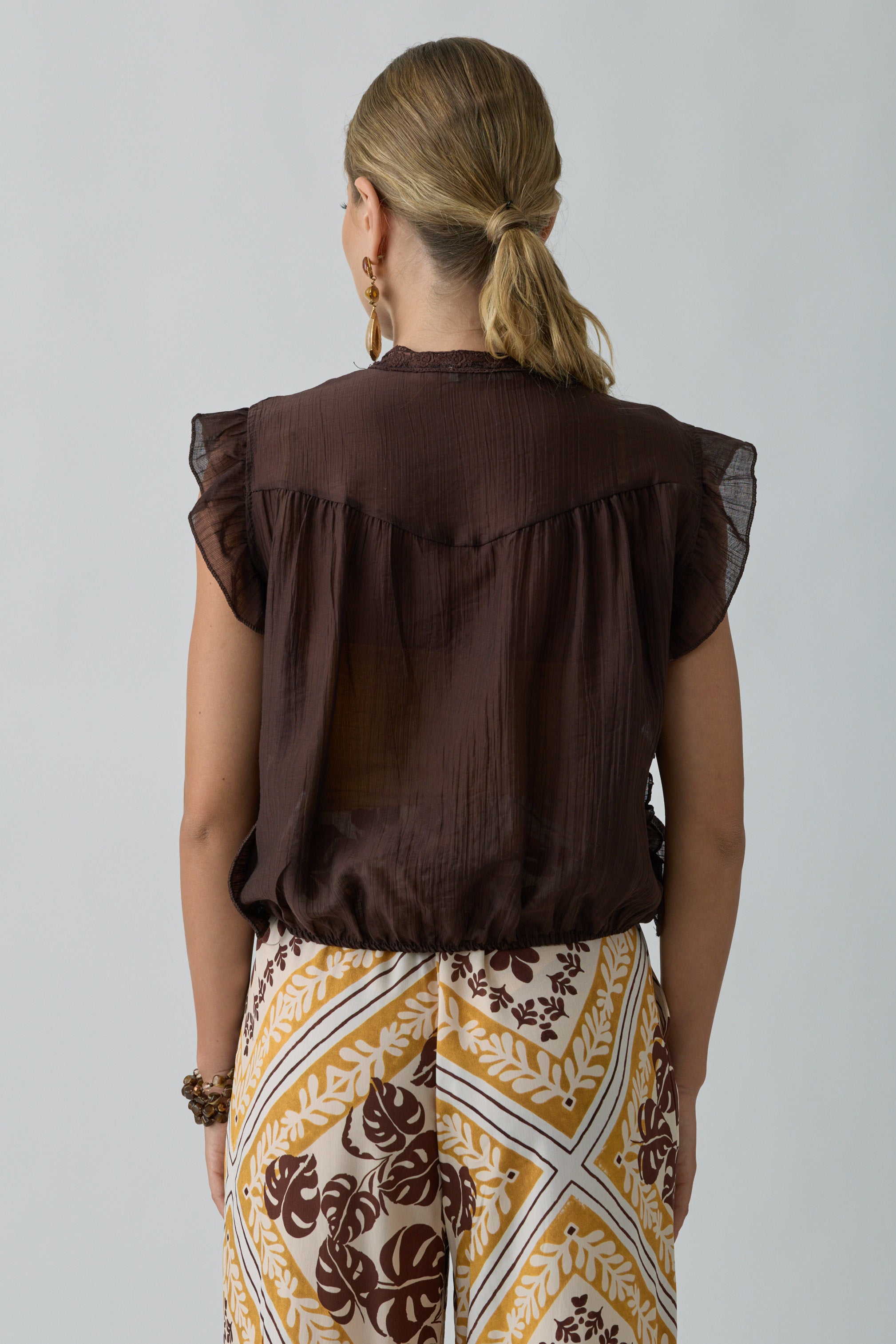 Camicia Con Merletto Testa Di Moro