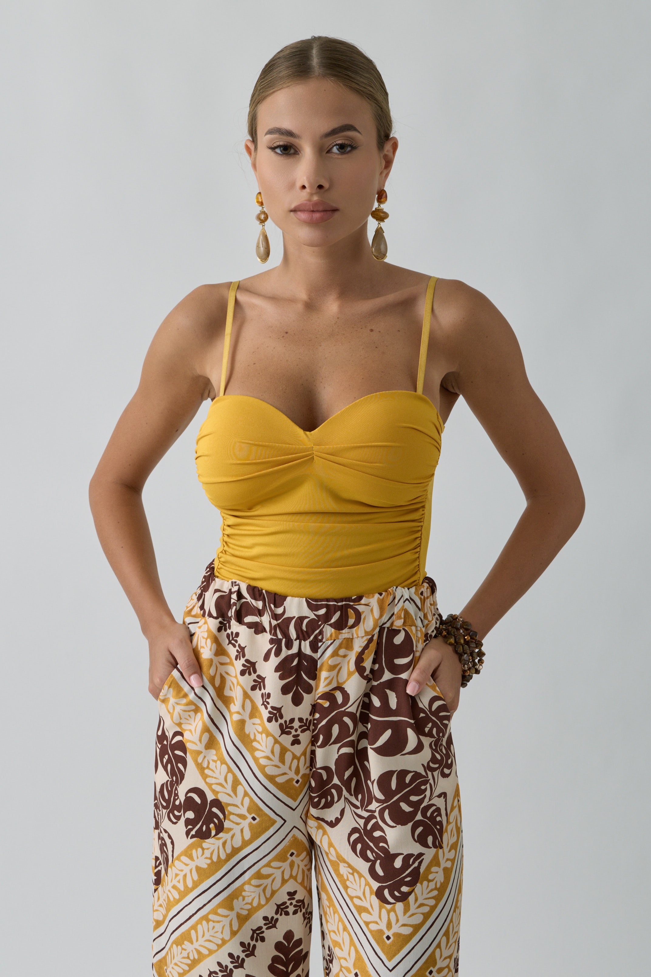 Body Con Arriccio Ocra