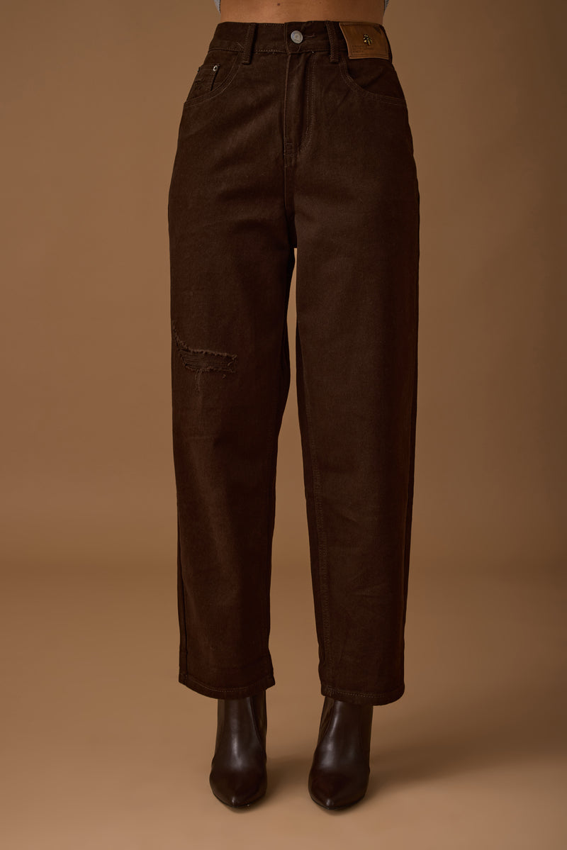 Pantalone Ballon Con Strappi Testa Di Moro