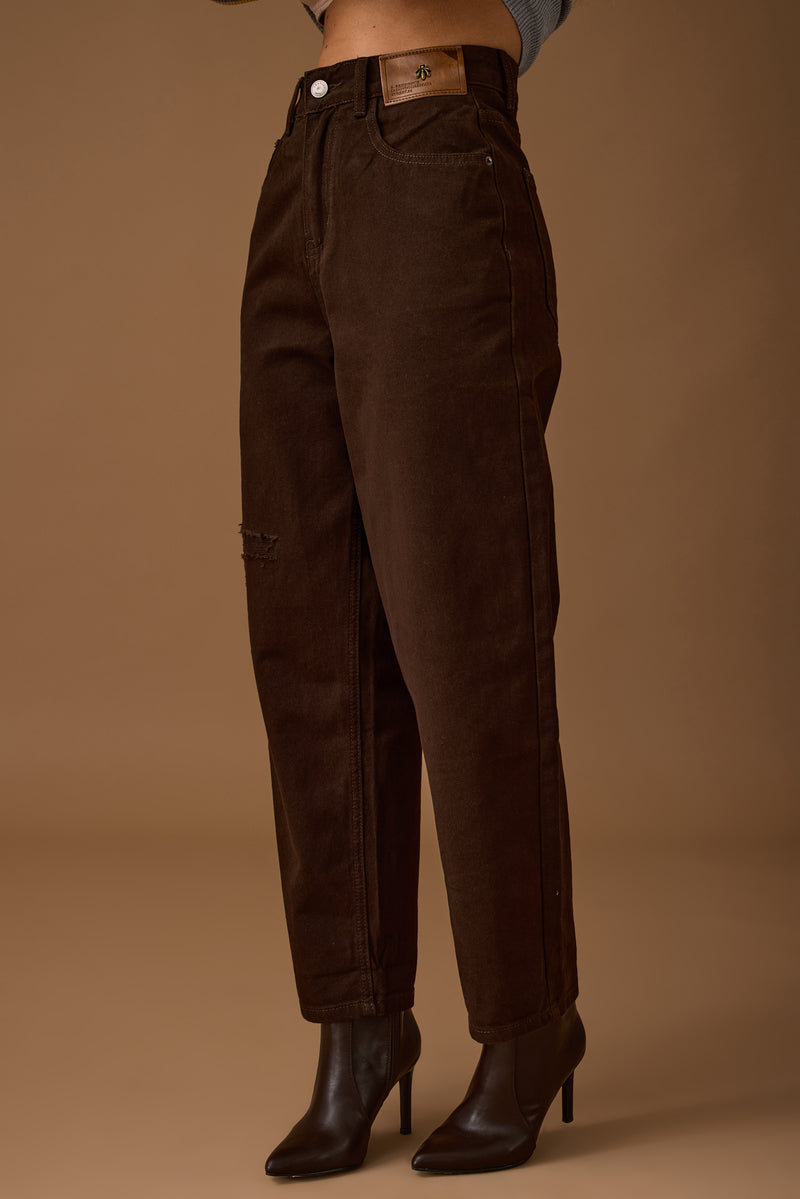 Pantalone Ballon Con Strappi Testa Di Moro
