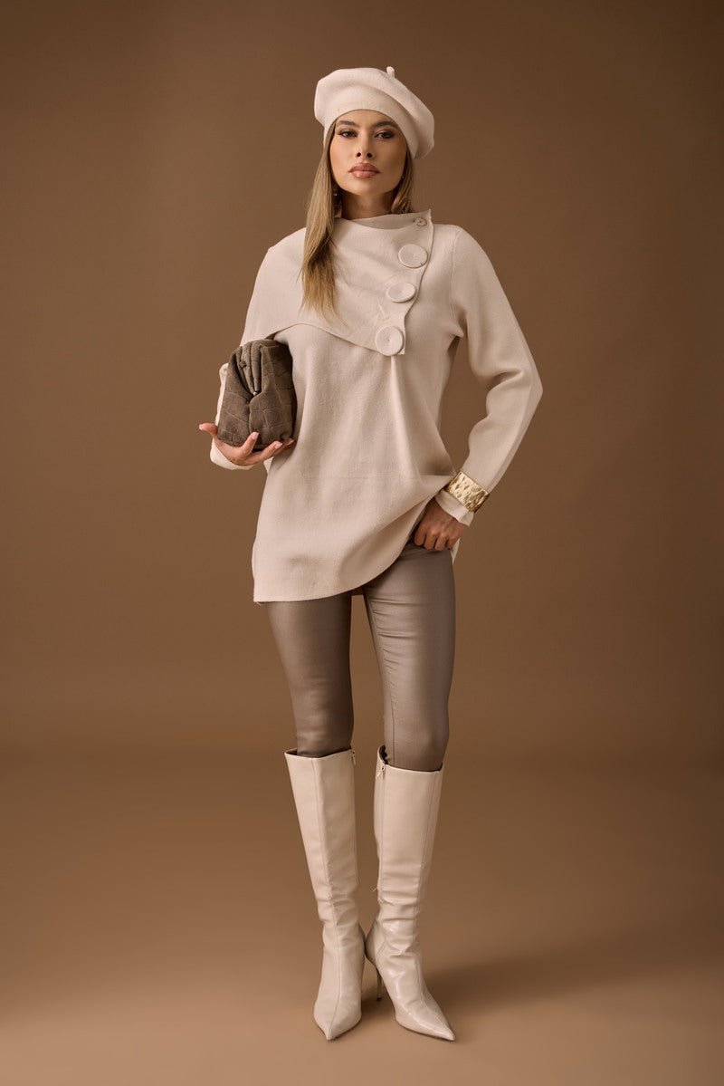 Pantalone Skinny Ecopelle Fango