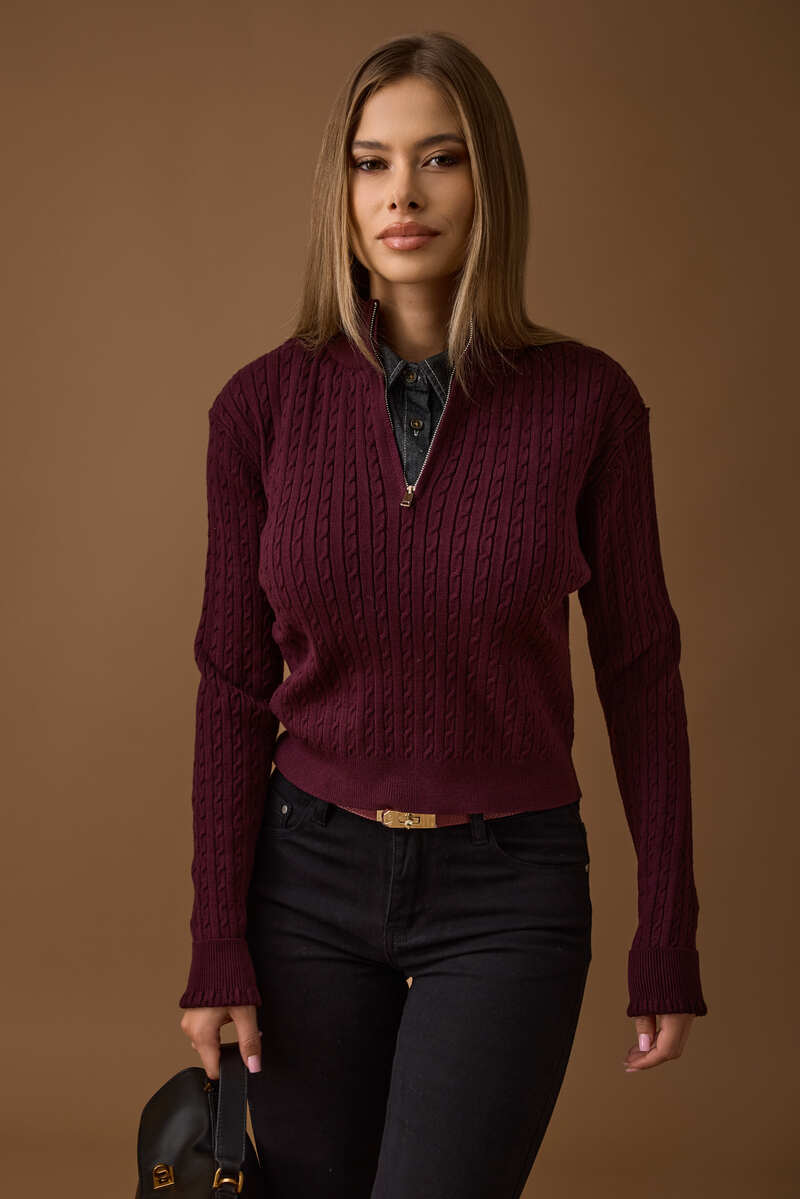 Pull Trecce Con Zip Vinaccio