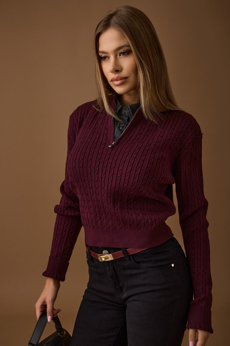 Pull Trecce Con Zip Vinaccio