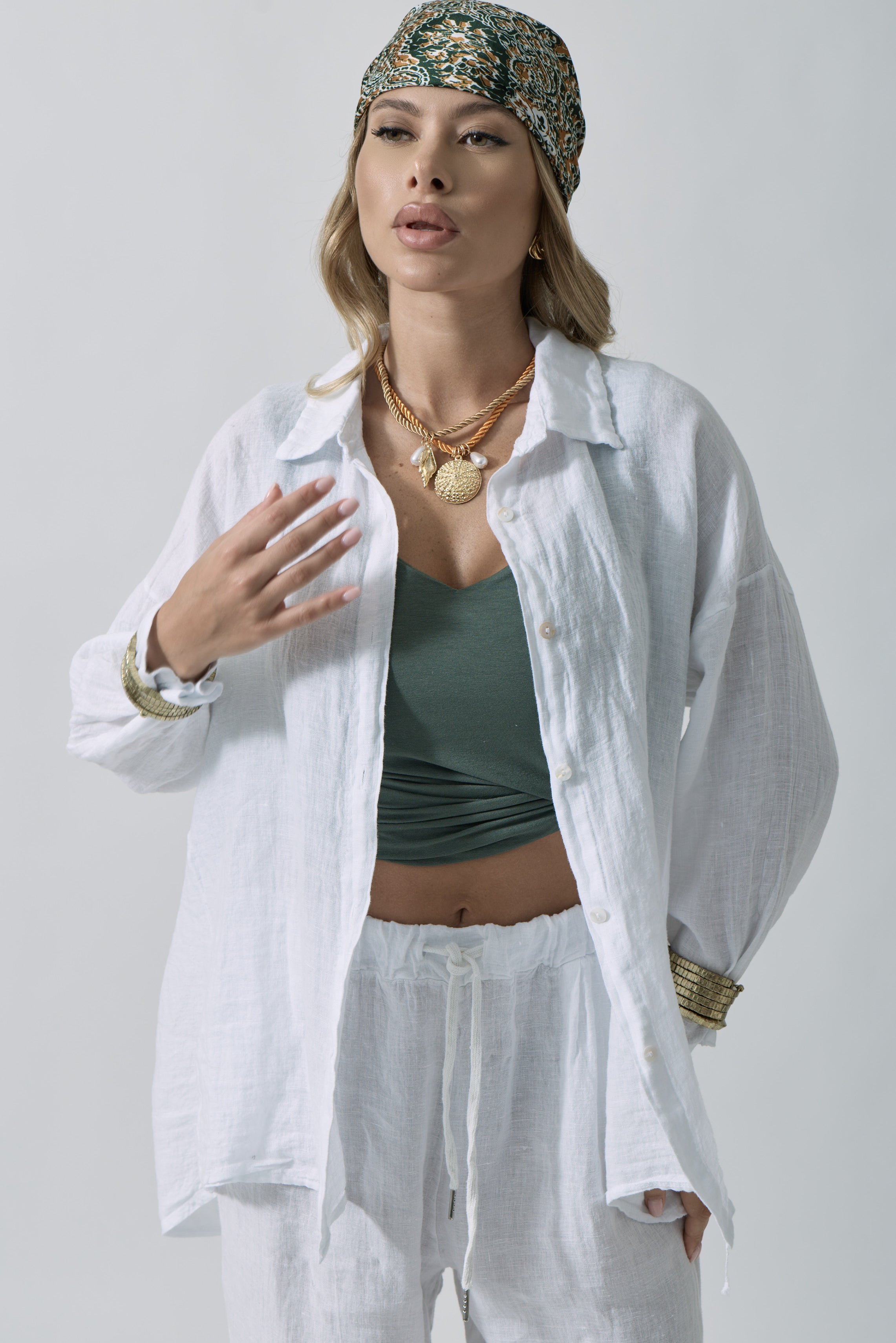 Camicia In Lino Bianco