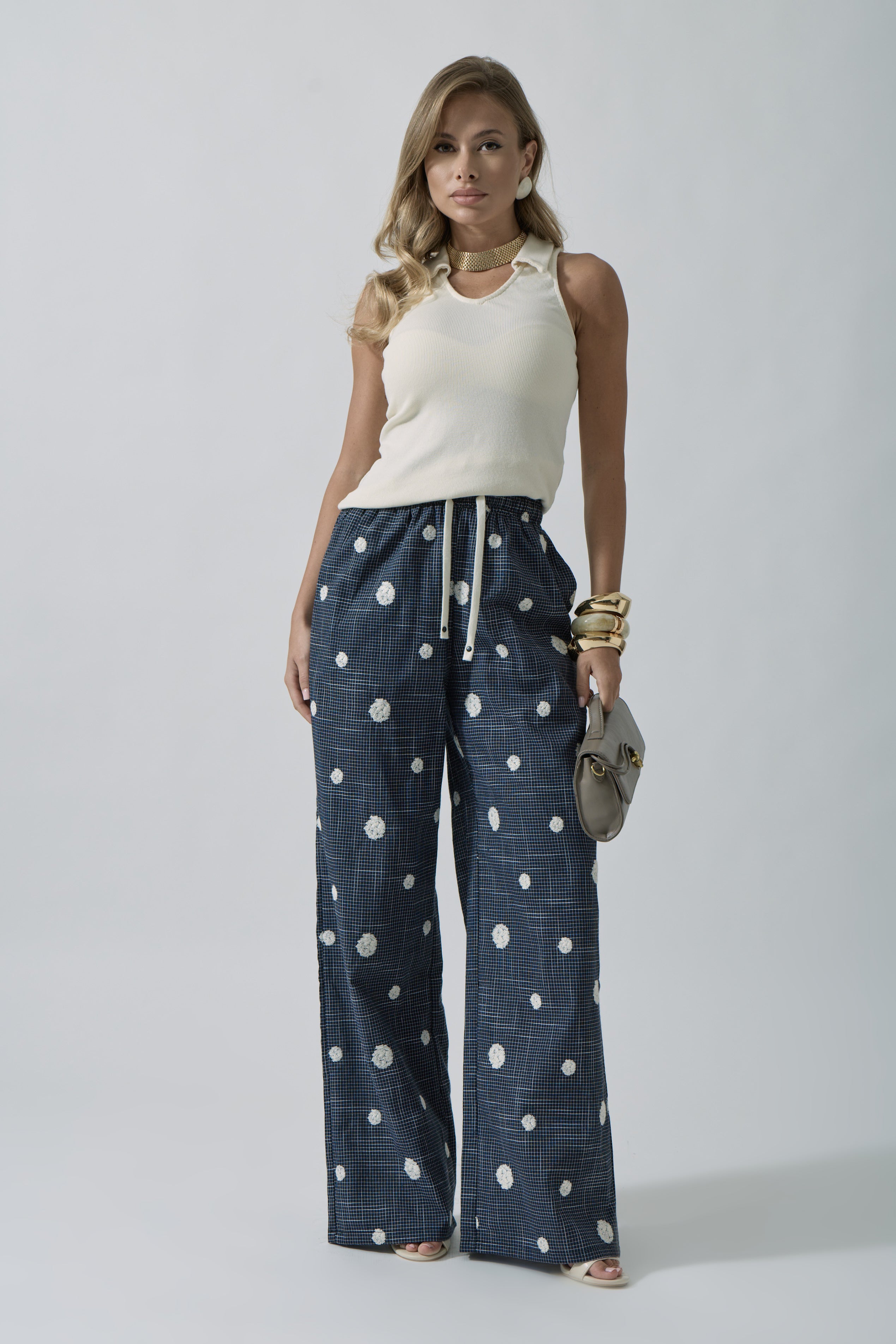 Pantalone Pois Blu
