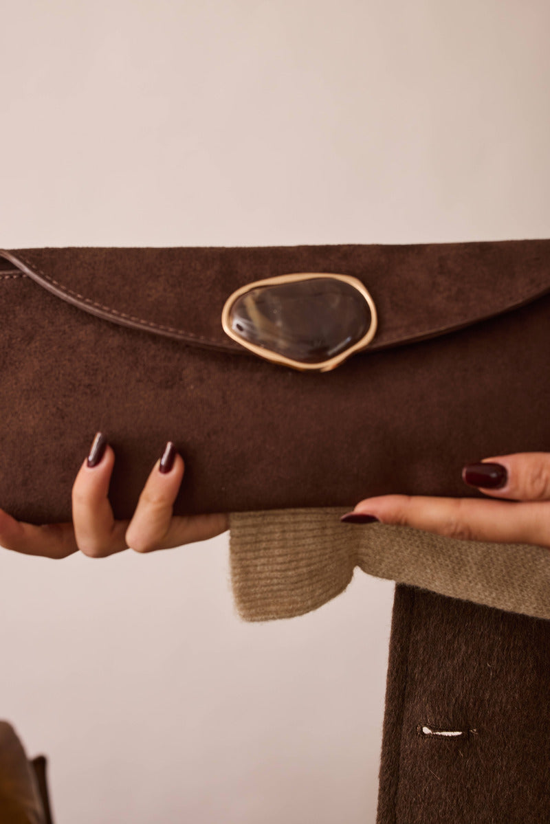 Clutch Con Pietra Testa Di Moro