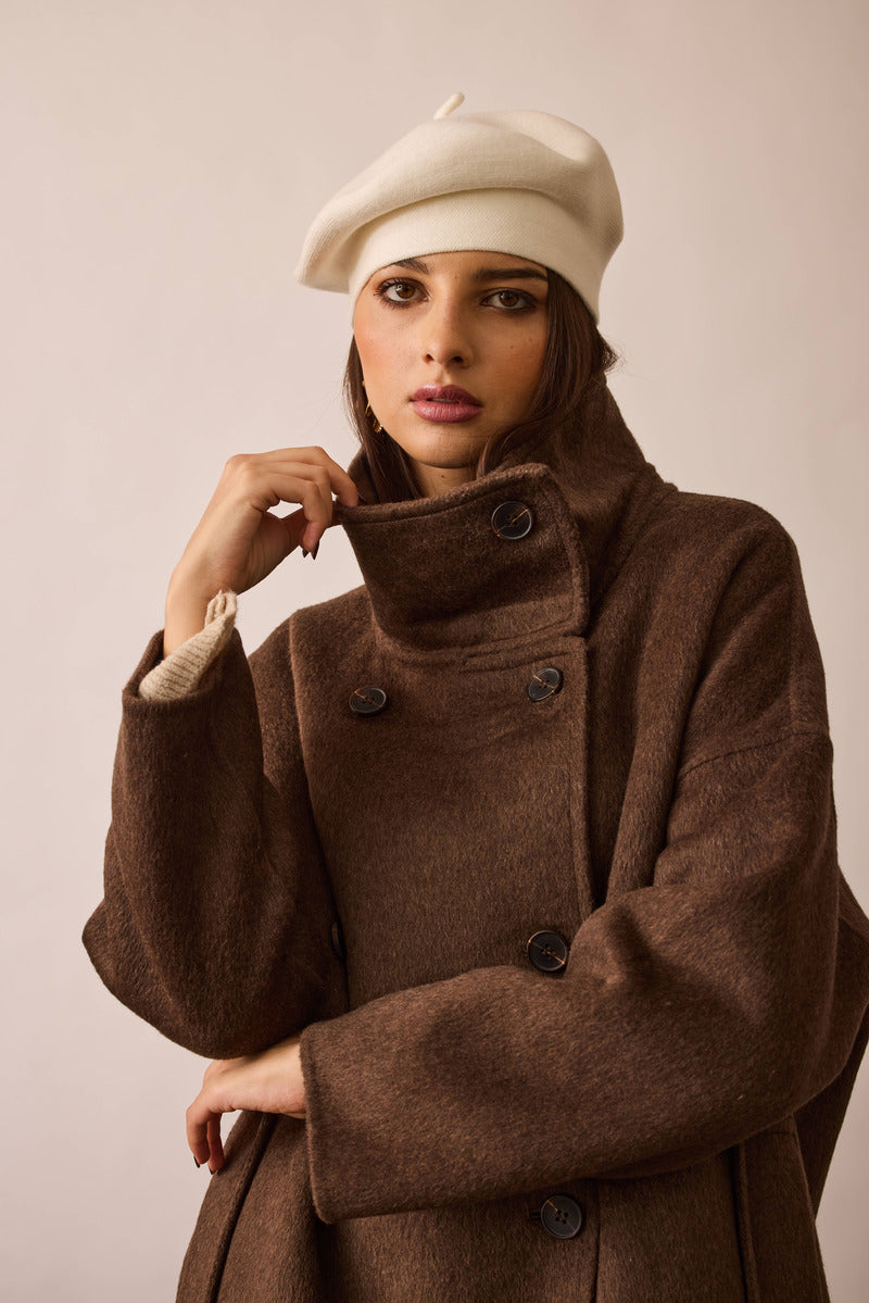 Cappotto Lungo Doppiopetto Loren Testa Di Moro