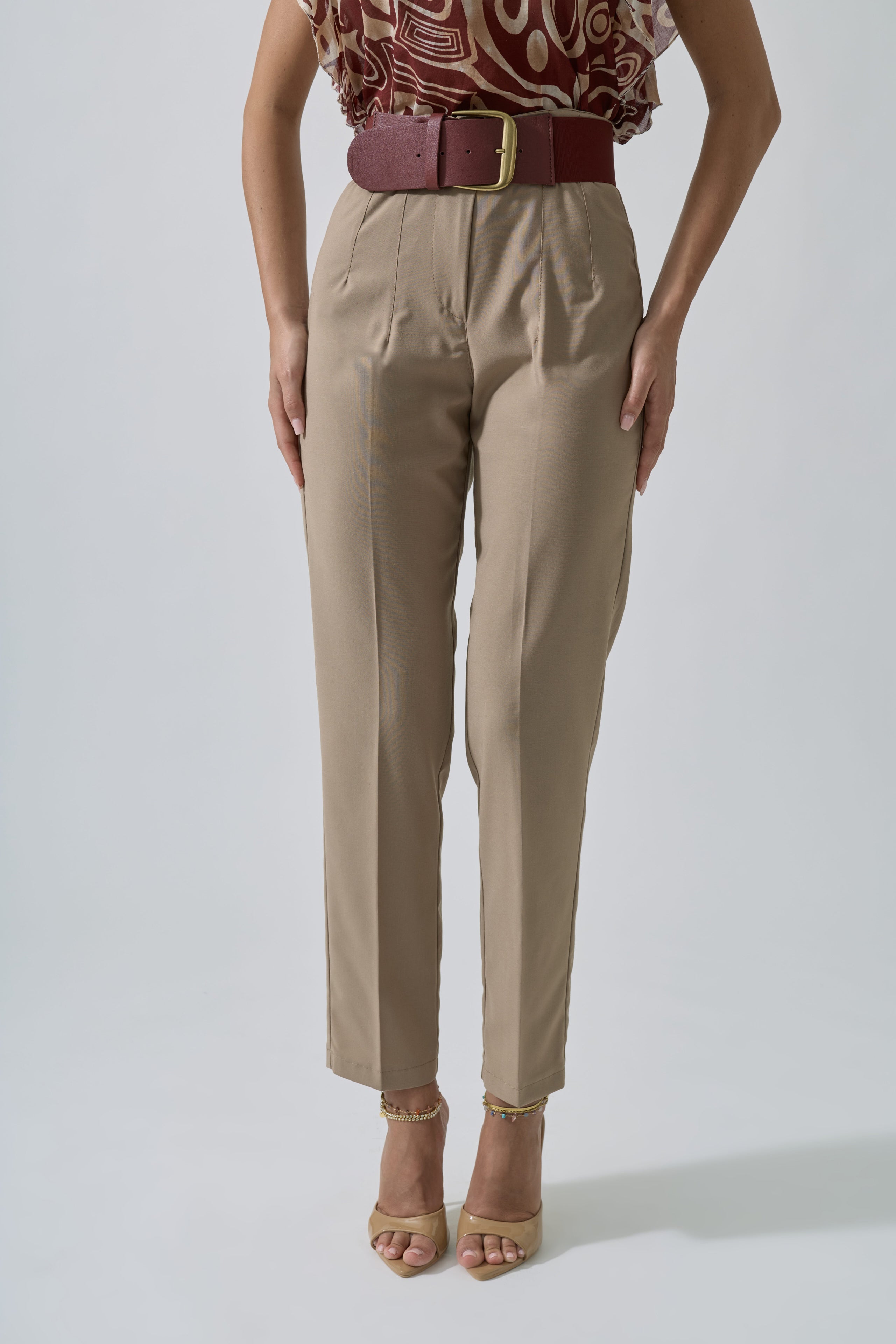 Pantalone Office Capri Cammello