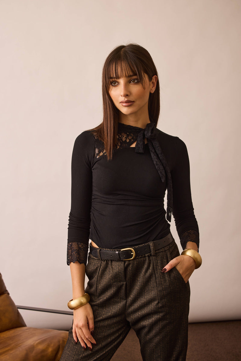 Maglia Fiocco Pizzo Nero PREORDINA