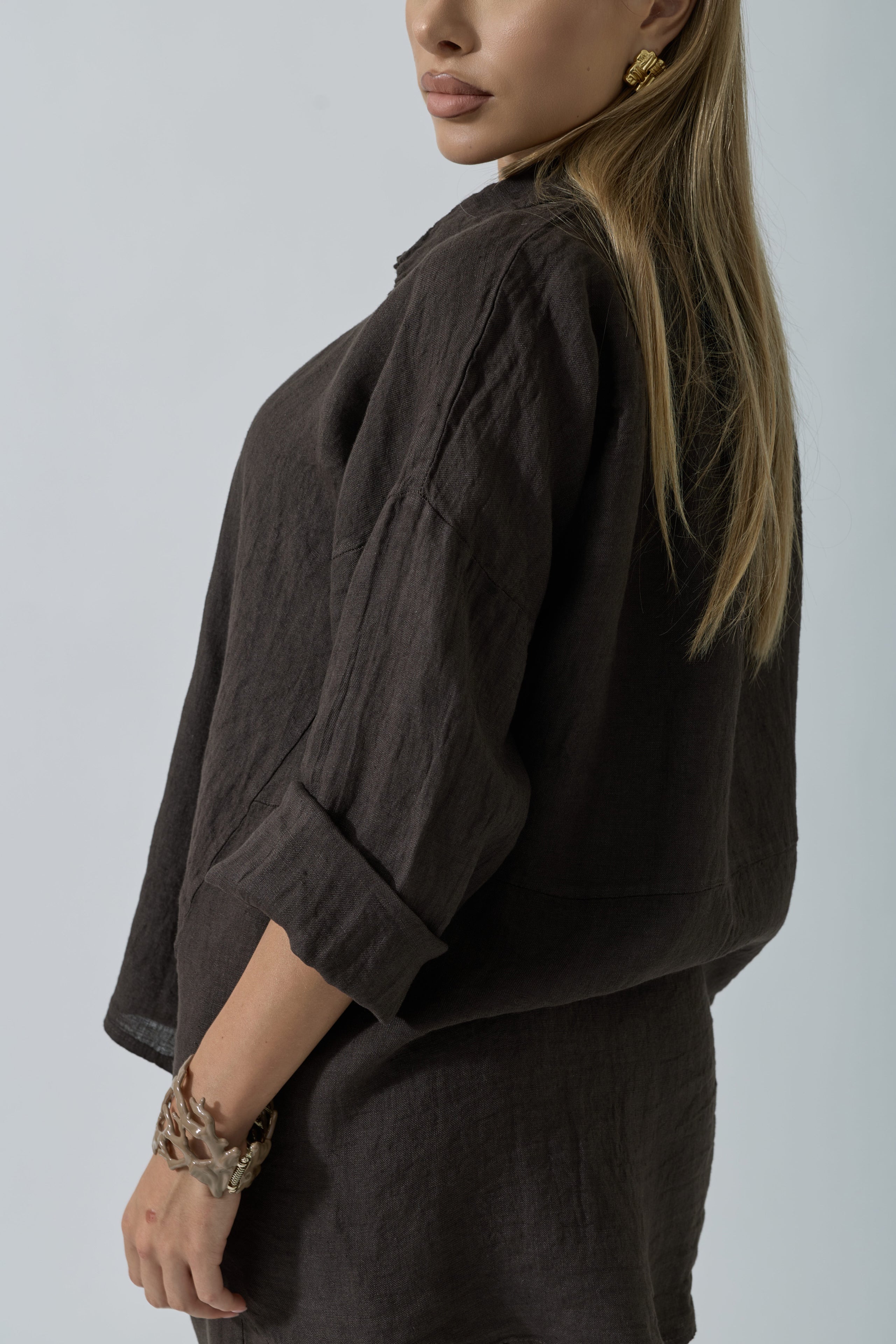 Camicia In Lino Testa Di Moro