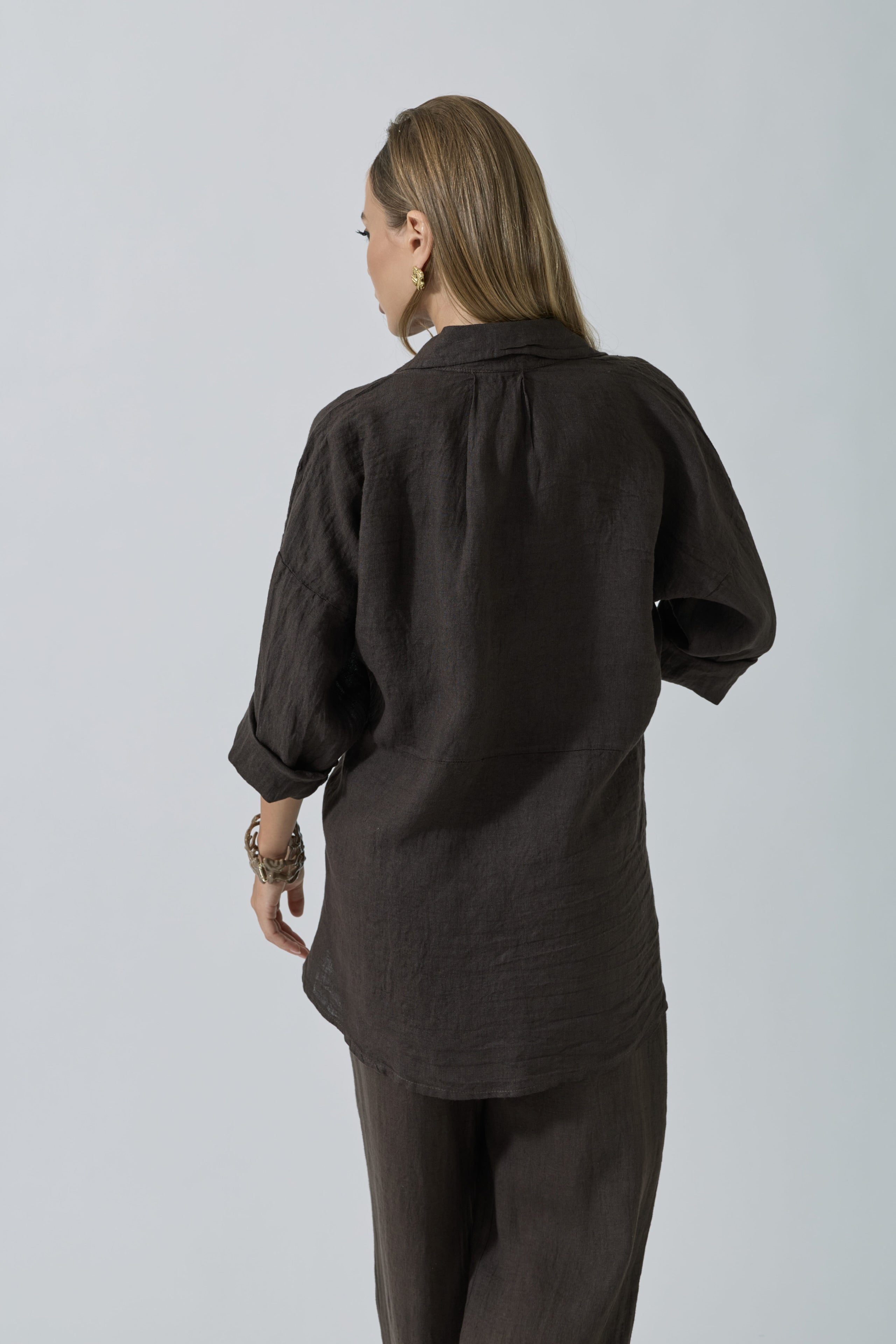 Camicia In Lino Testa Di Moro