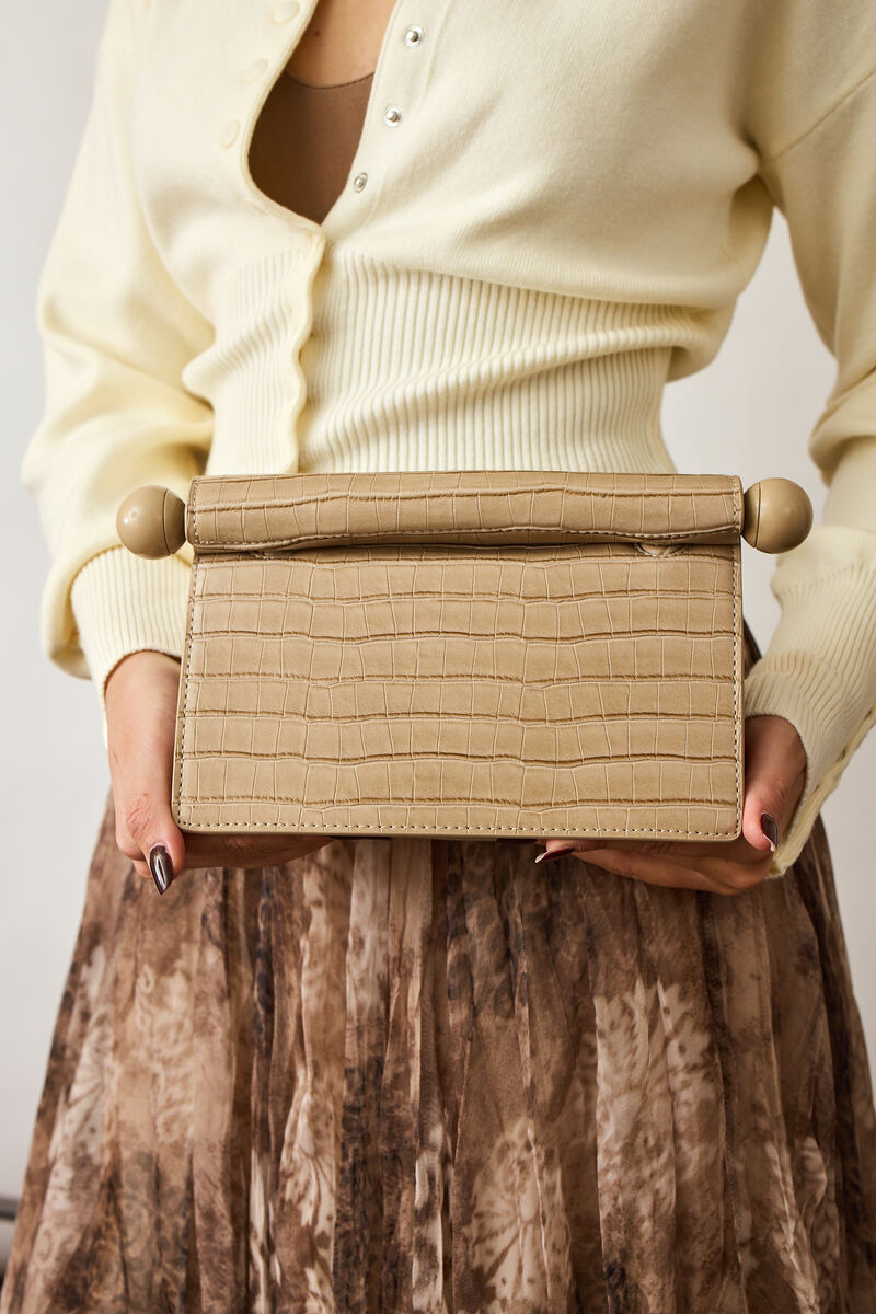 Clutch Effetto Cocco Beige