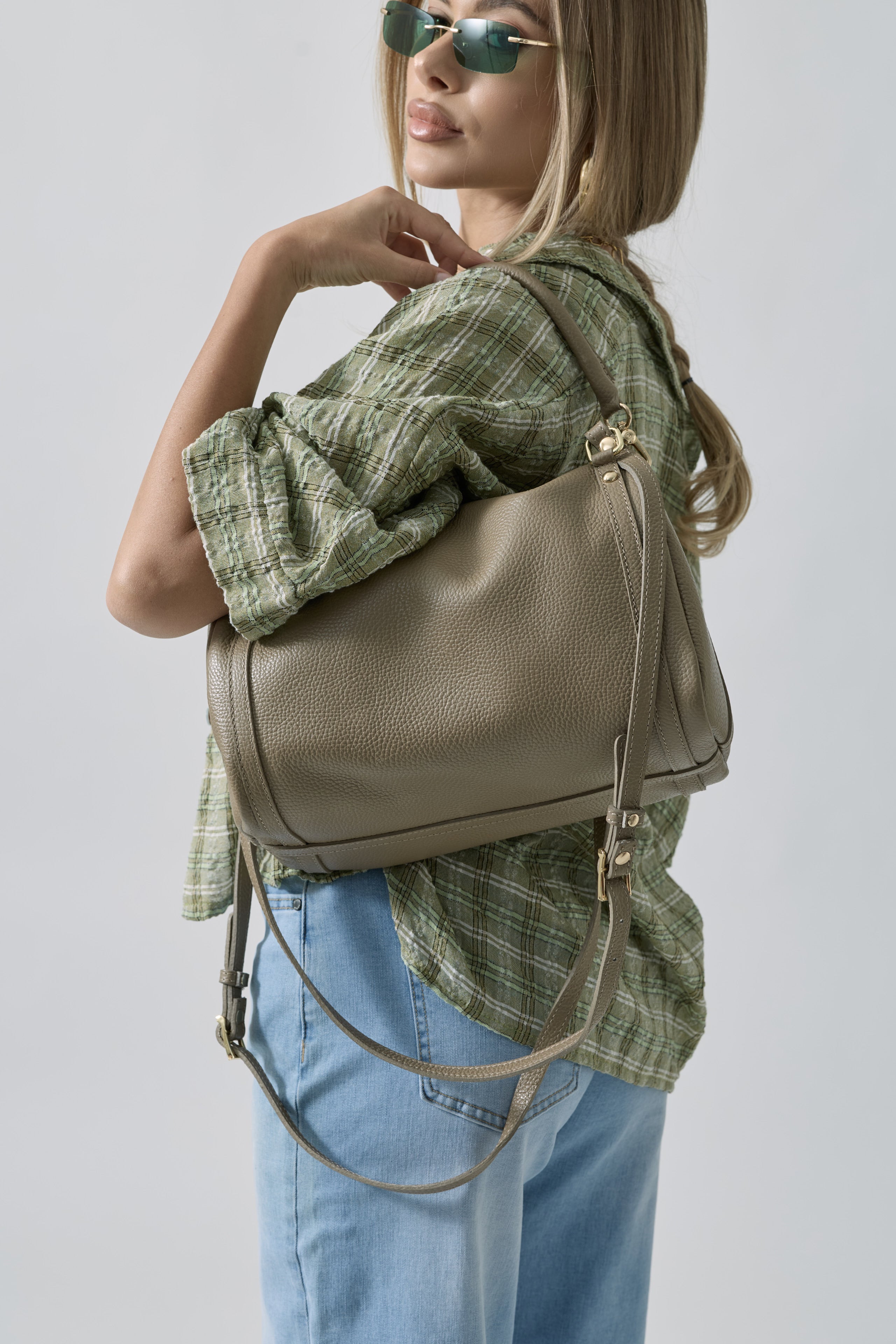 Bauletto In Pelle Taupe