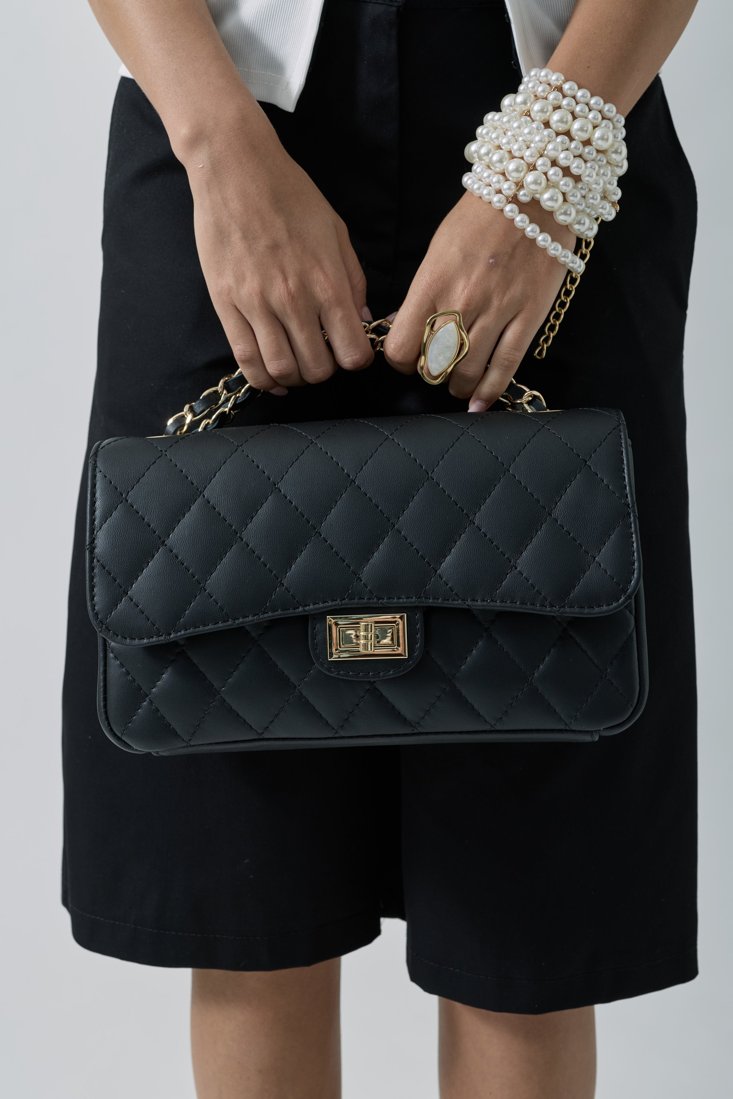 Borsa Spalla Trapuntata Nero