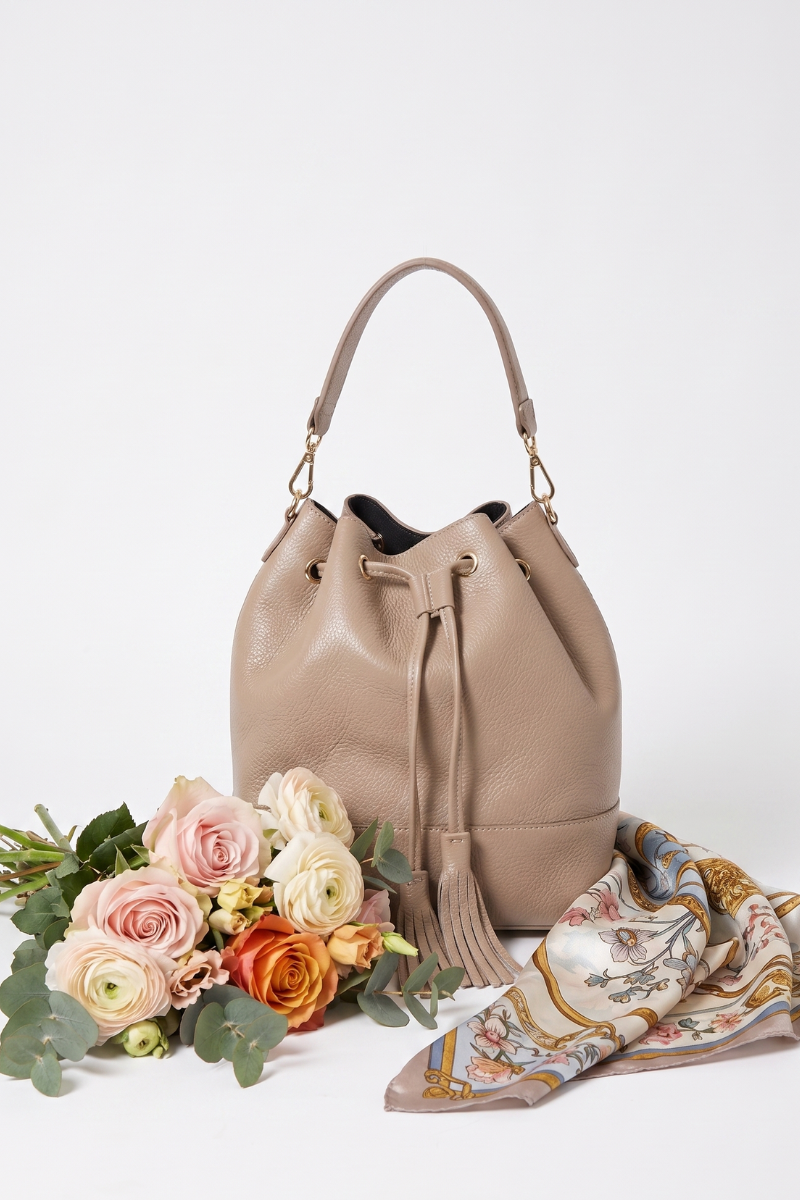 Secchiello In Pelle taupe