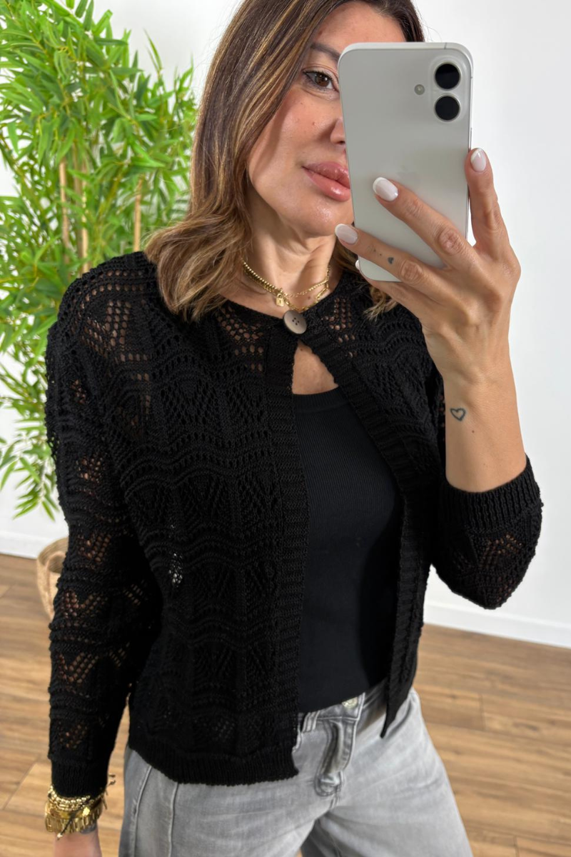 Cardigan Onde Nero