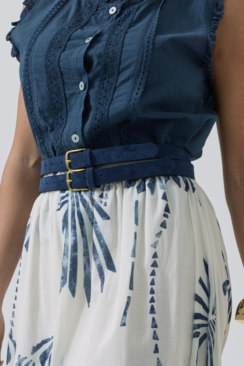 Cintura In Camoscio Blu