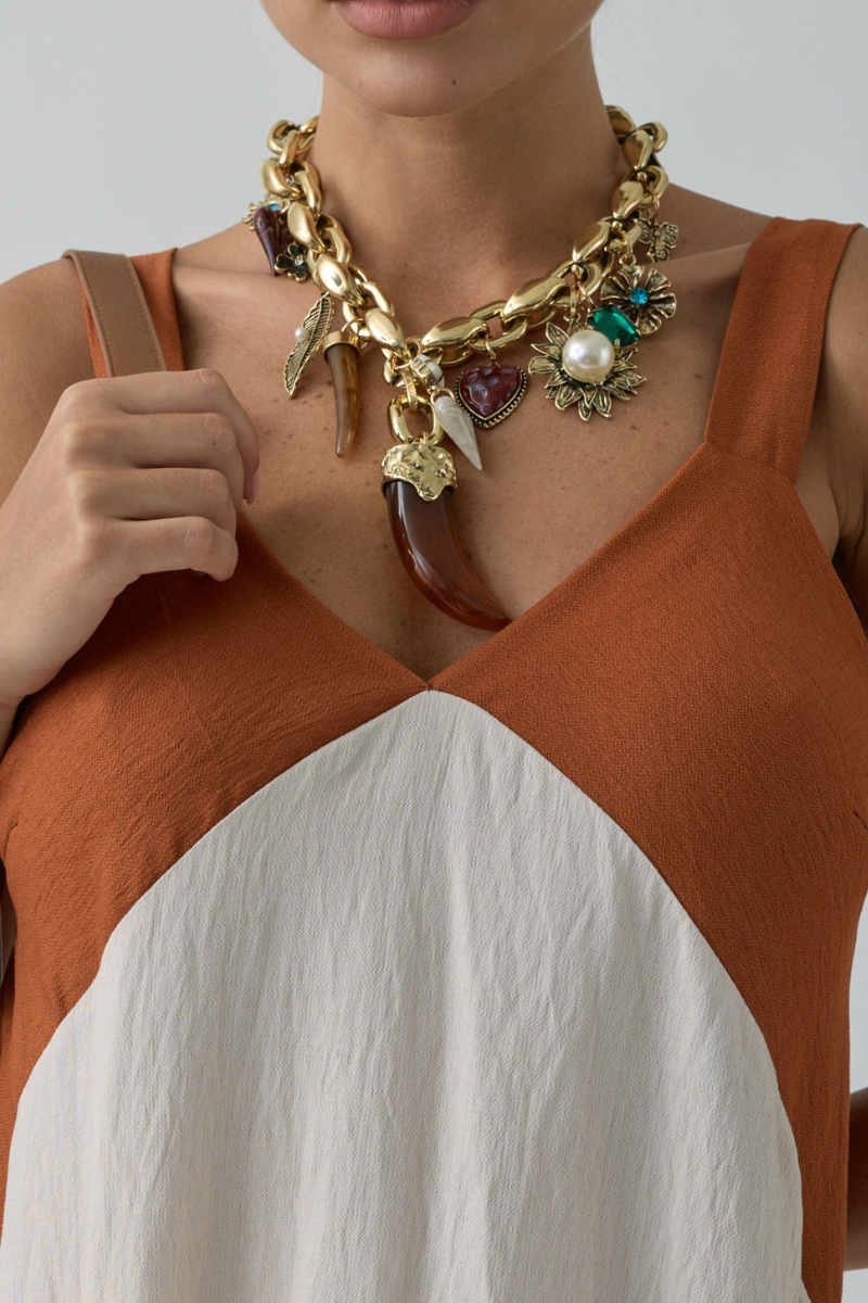 Collana Catena Corno Oro