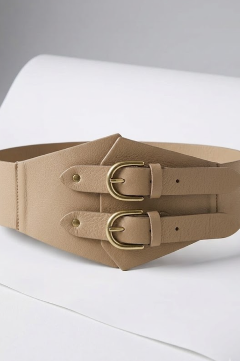 Cintura Bustier Doppia Fibbia Nocciola