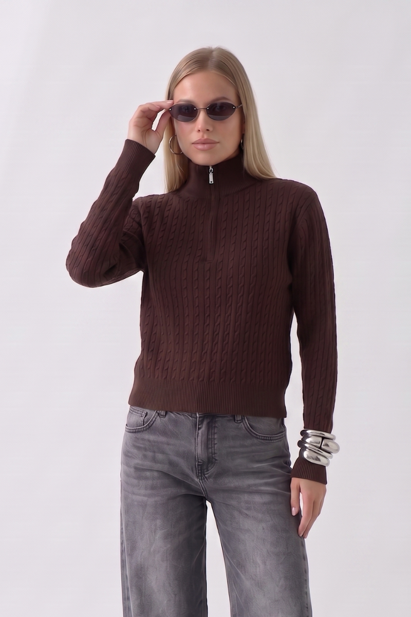 Pull Trecce Con Zip Testa Di Moro