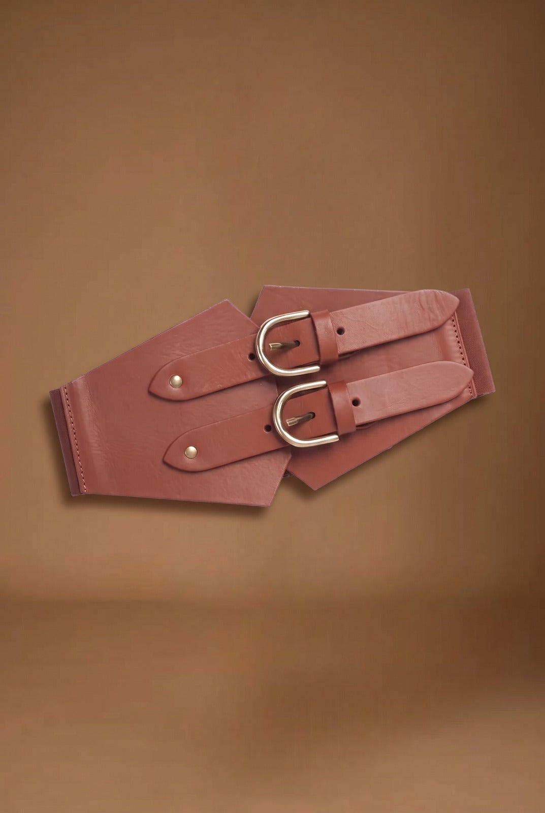 Cintura Bustier Doppia Fibbia Cuoio