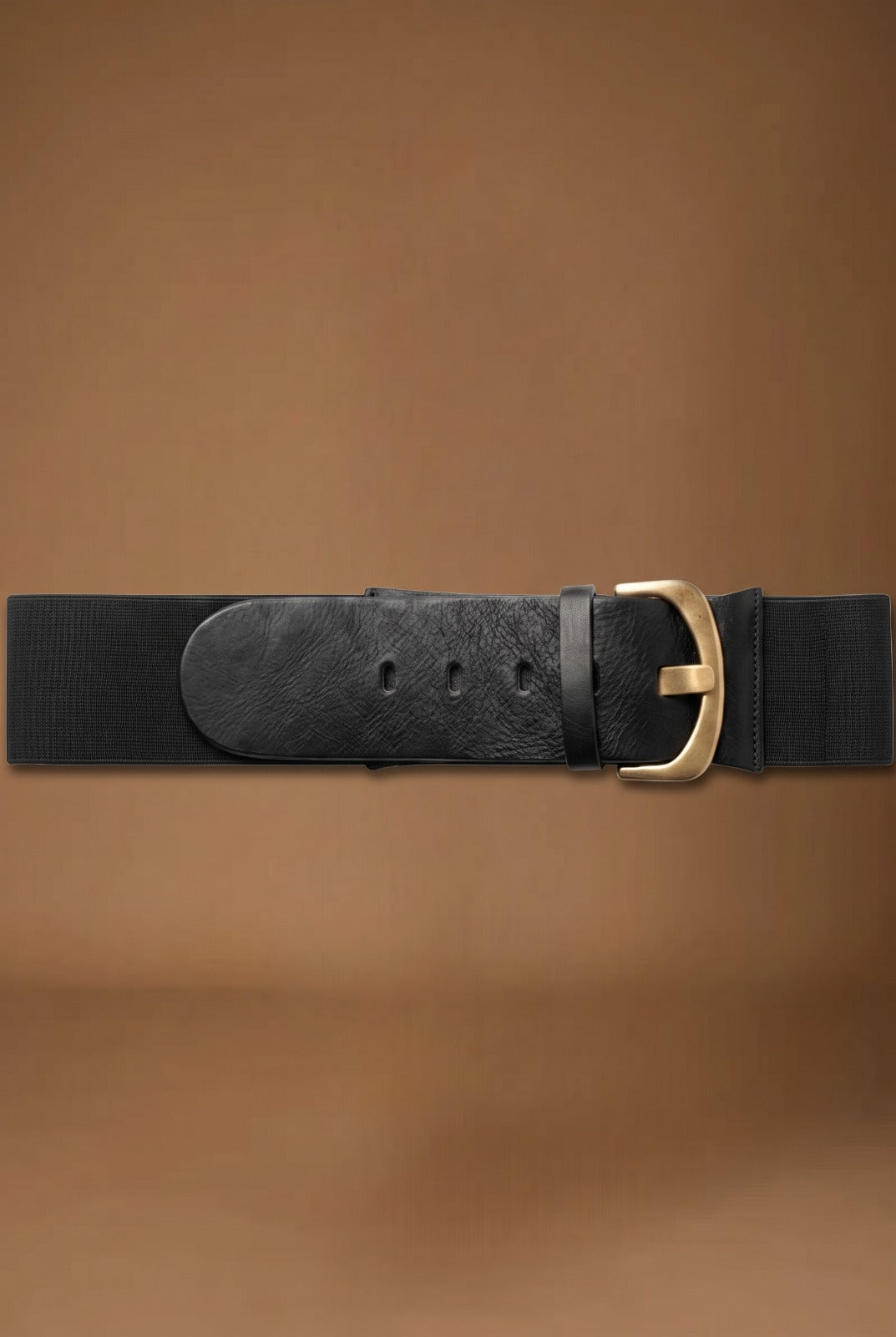 Cintura Elastica In Pelle Nero