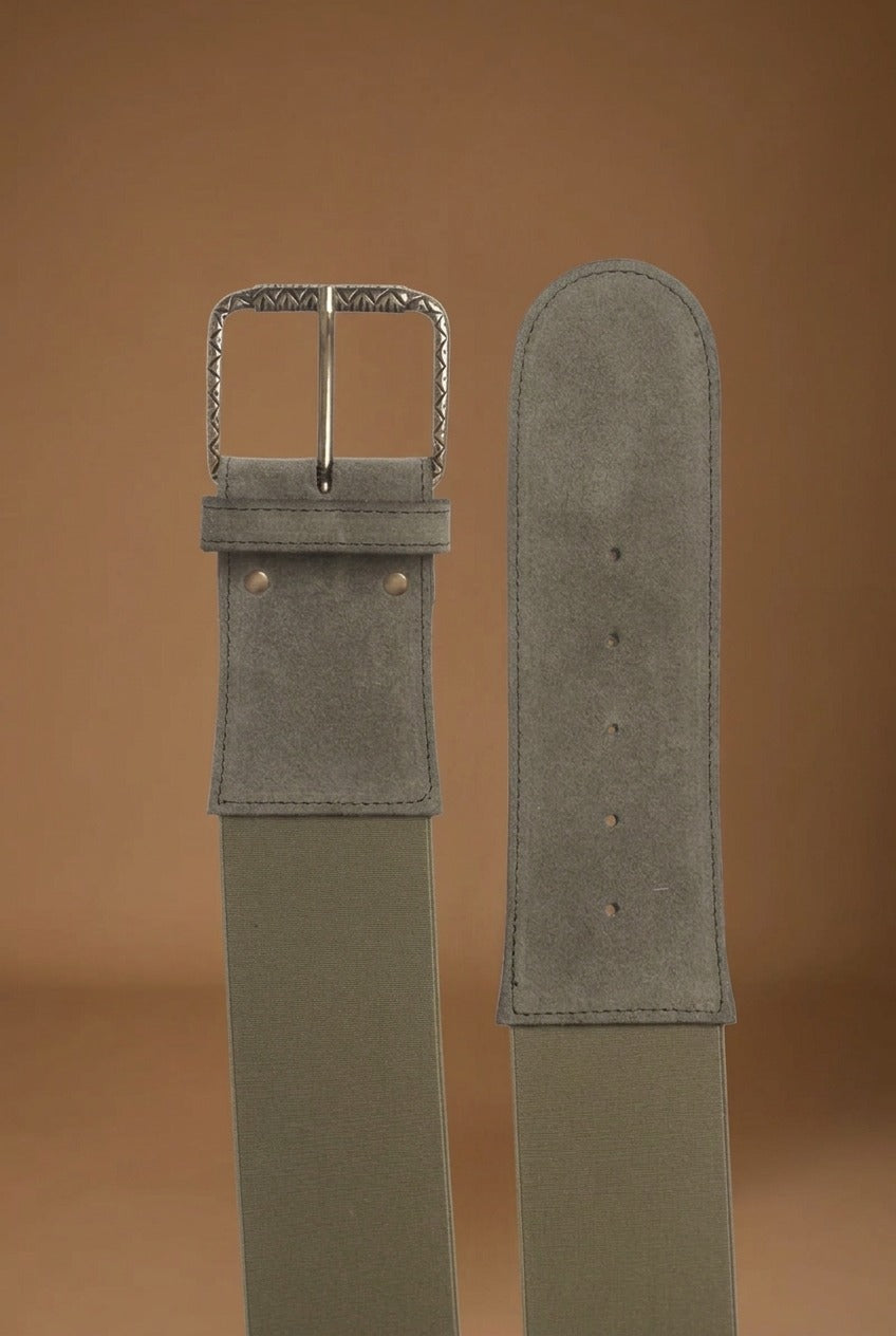Cinturone Scamosciato Verde Militare