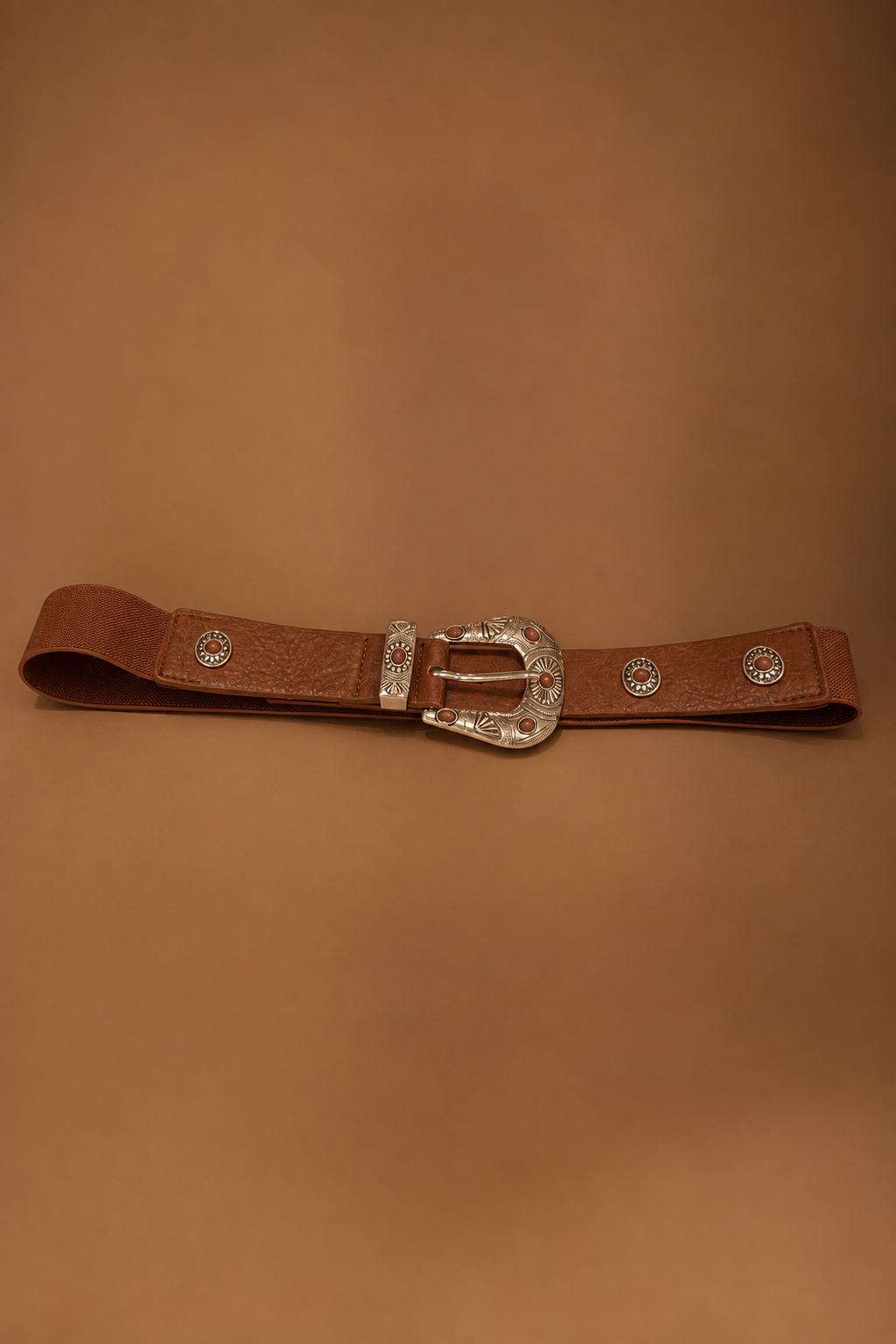 Cintura Elastica Pietre Cuoio